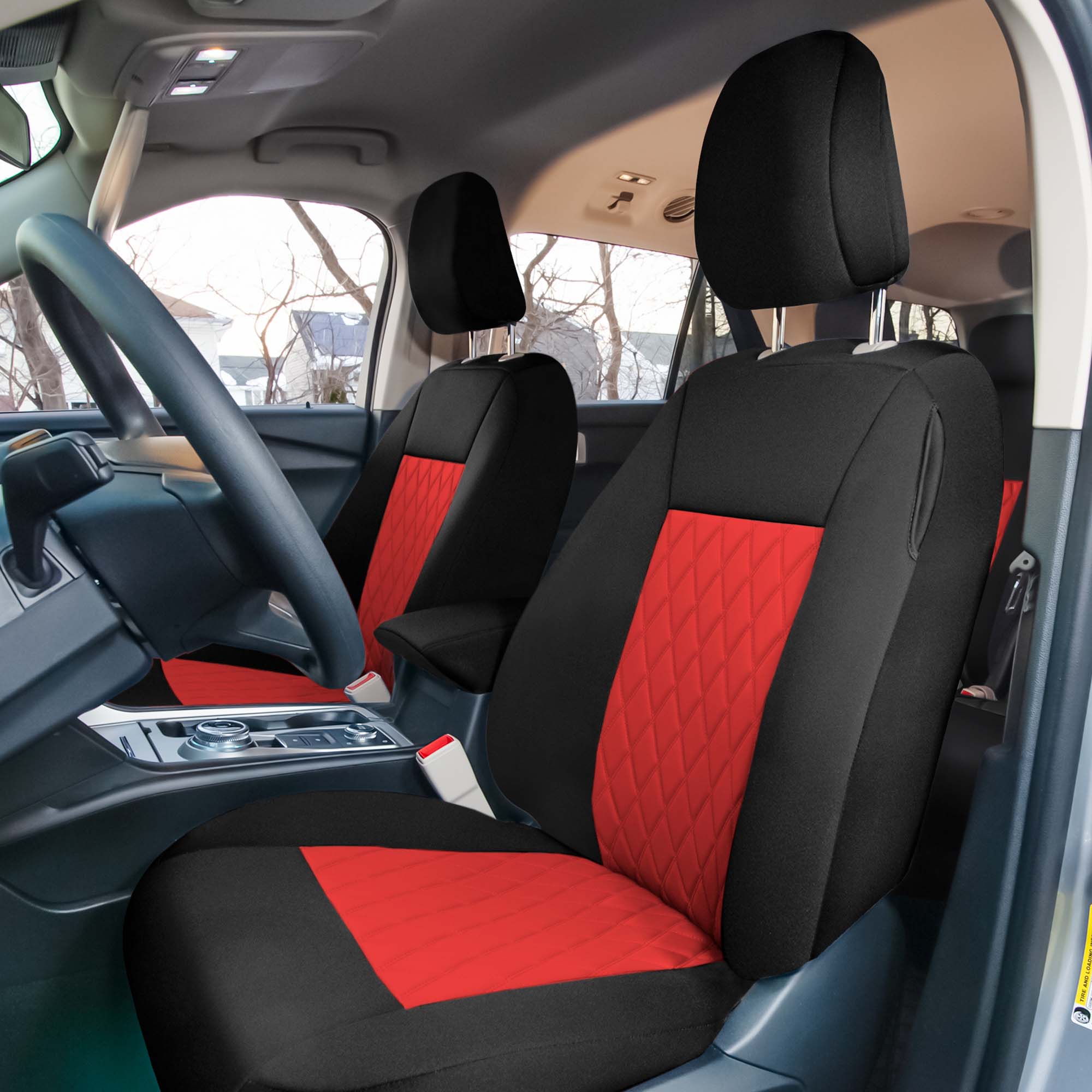 Ford Explorer Base 2020-2024  - Front Set Seat Covers  -  Red Ultraflex Neoprene