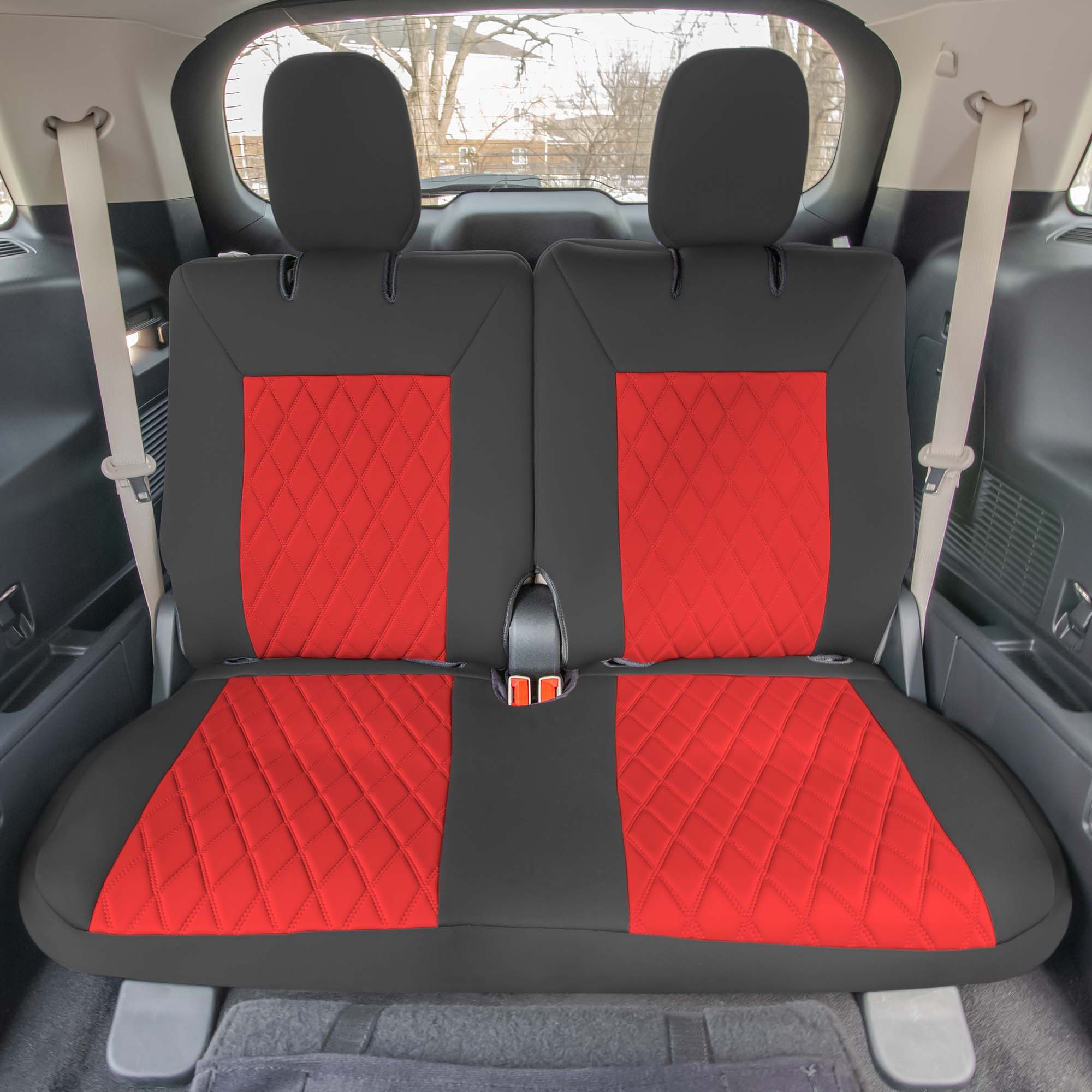 Ford Explorer Base 2020-2024  - 3rd Row Set Seat Covers  -  Red Ultraflex Neoprene