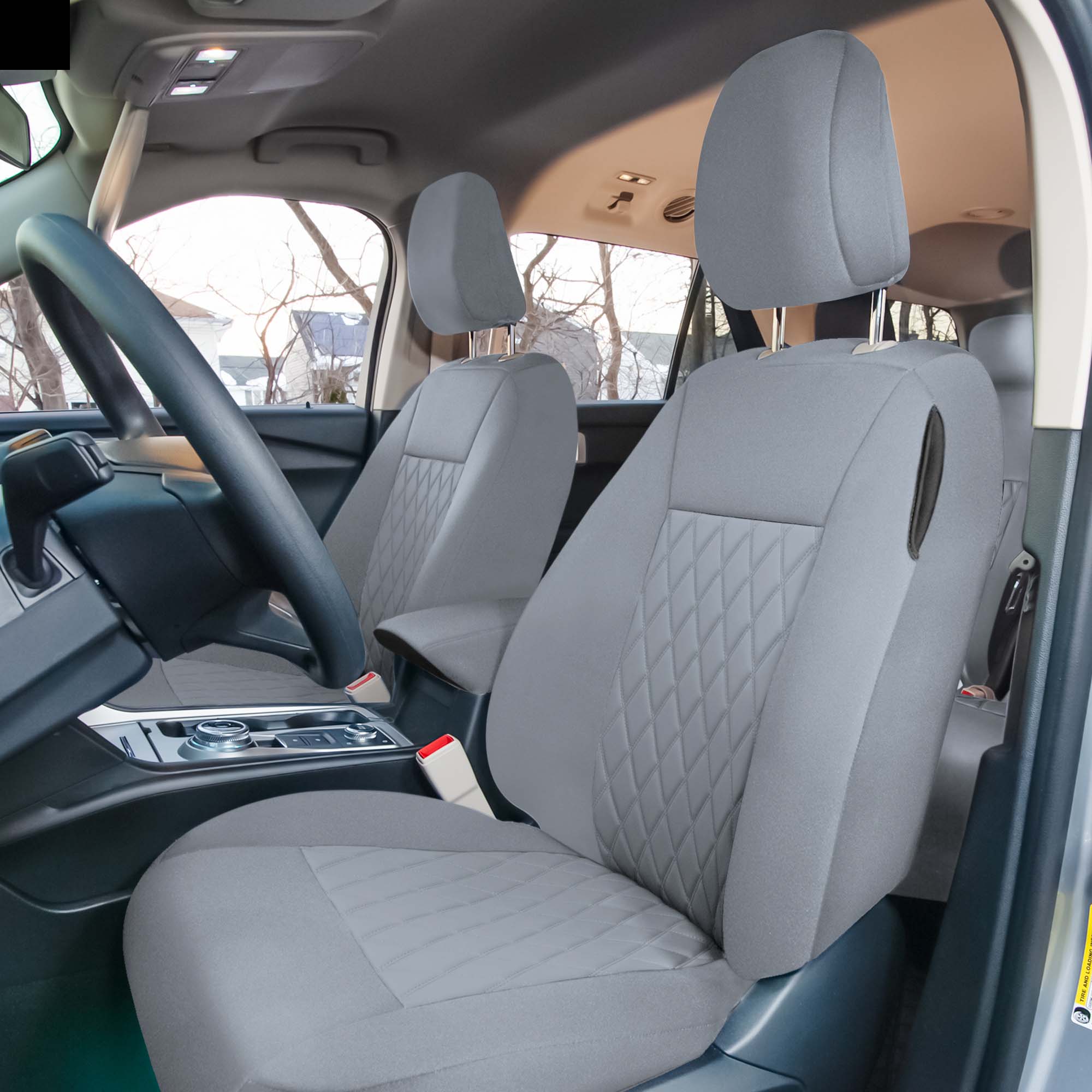 Ford Explorer Base 2020-2024  - Full Set Seat Covers  -  Solid Gray Ultraflex Neoprene