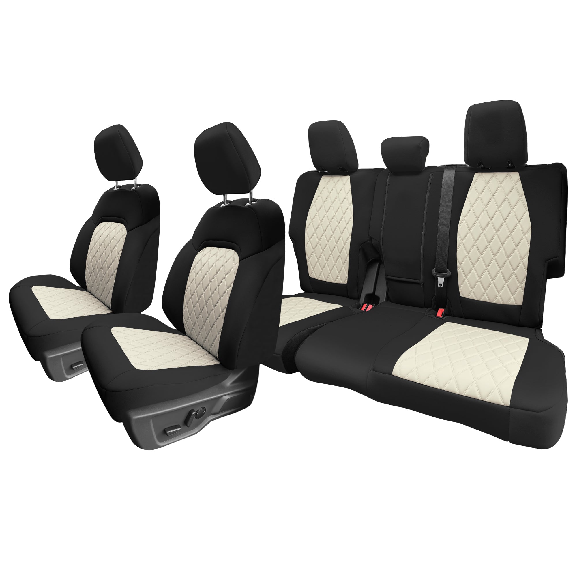 Ford Bronco Full Size SUV 2021-2024 - Full Set Seat Covers  - Beige Ultraflex Neoprene