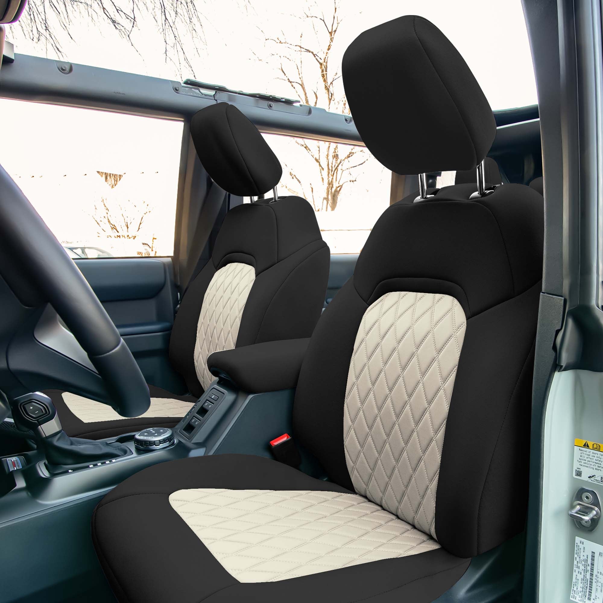 Ford Bronco Full Size SUV 2021-2024 - Full Set Seat Covers  - Beige Ultraflex Neoprene