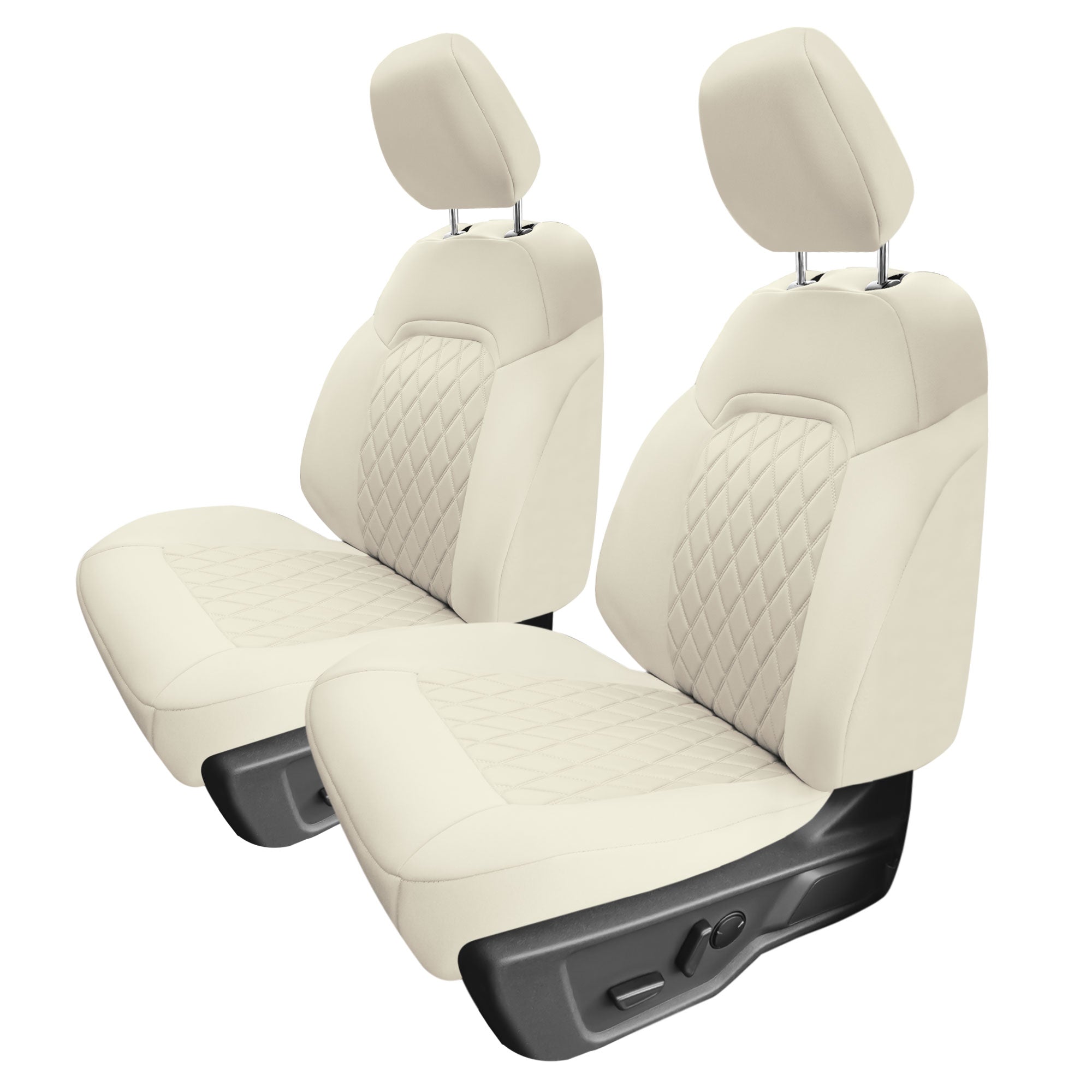 Ford Bronco Full Size SUV 2021-2024 - Front Set Seat Covers  -  Solid Beige Ultraflex Neoprene