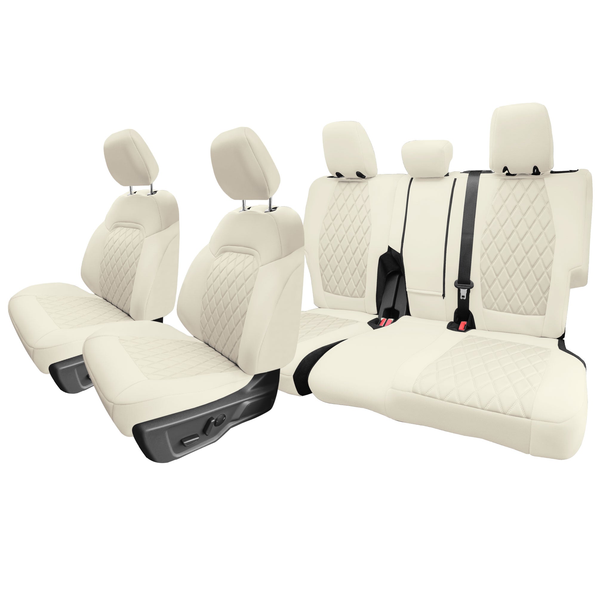 Ford Bronco Full Size SUV 2021-2024 - Full Set Seat Covers  - Solid Beige Ultraflex Neoprene