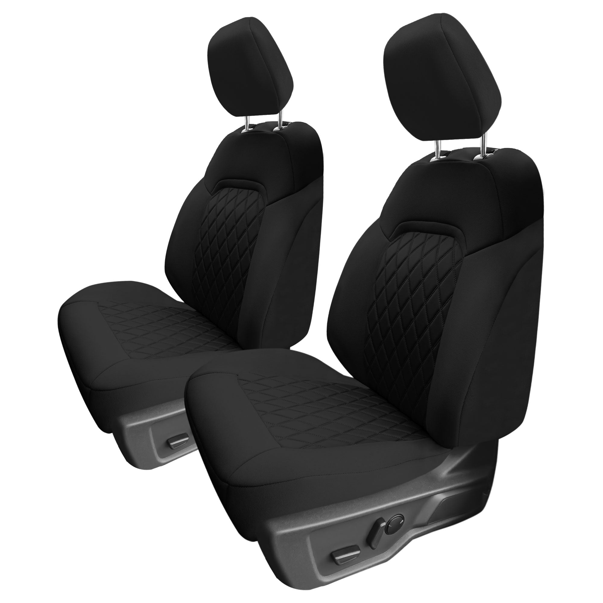 Ford Bronco Full Size SUV 2021-2024 - Front Set Seat Covers  -  Black Ultraflex Neoprene