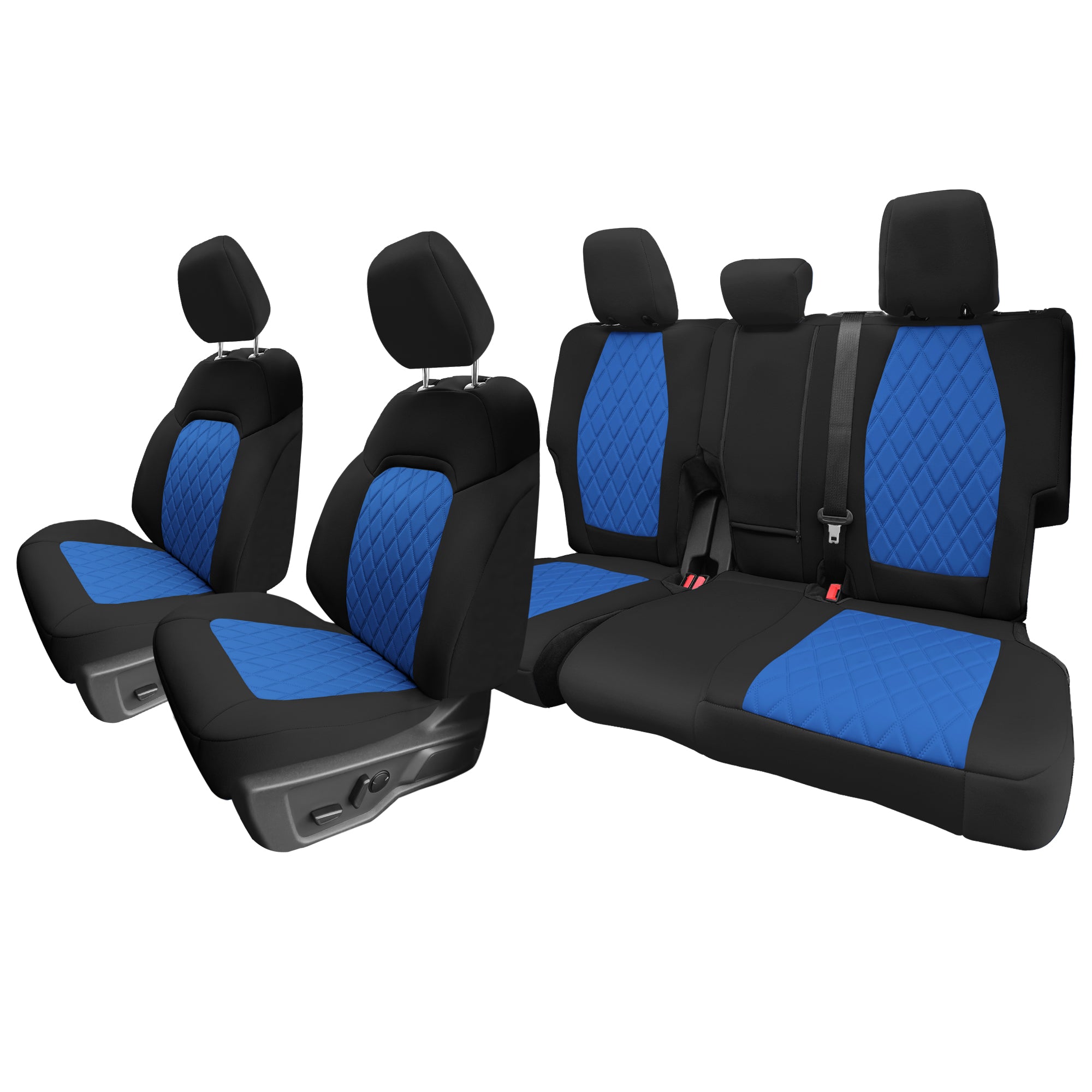 Ford Bronco Full Size SUV 2021-2024 - Full Set Seat Covers  - Blue Ultraflex Neoprene