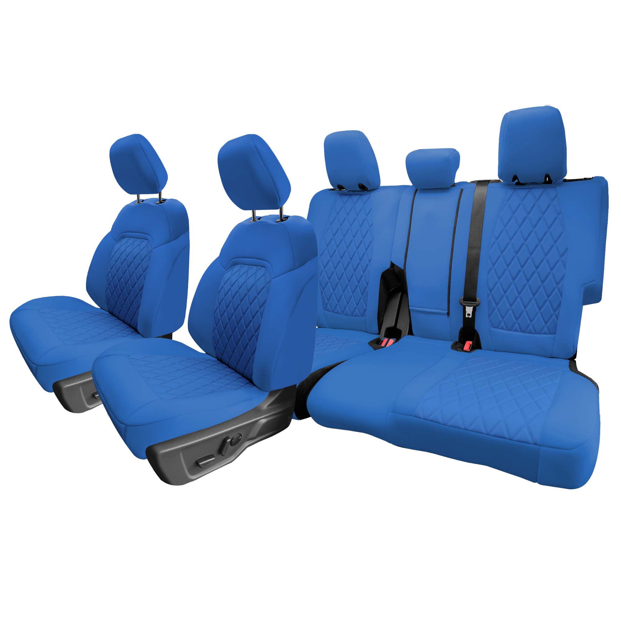 Ford Bronco Full Size SUV 2021-2024 - Full Set Seat Covers  - Solid Blue Ultraflex Neoprene