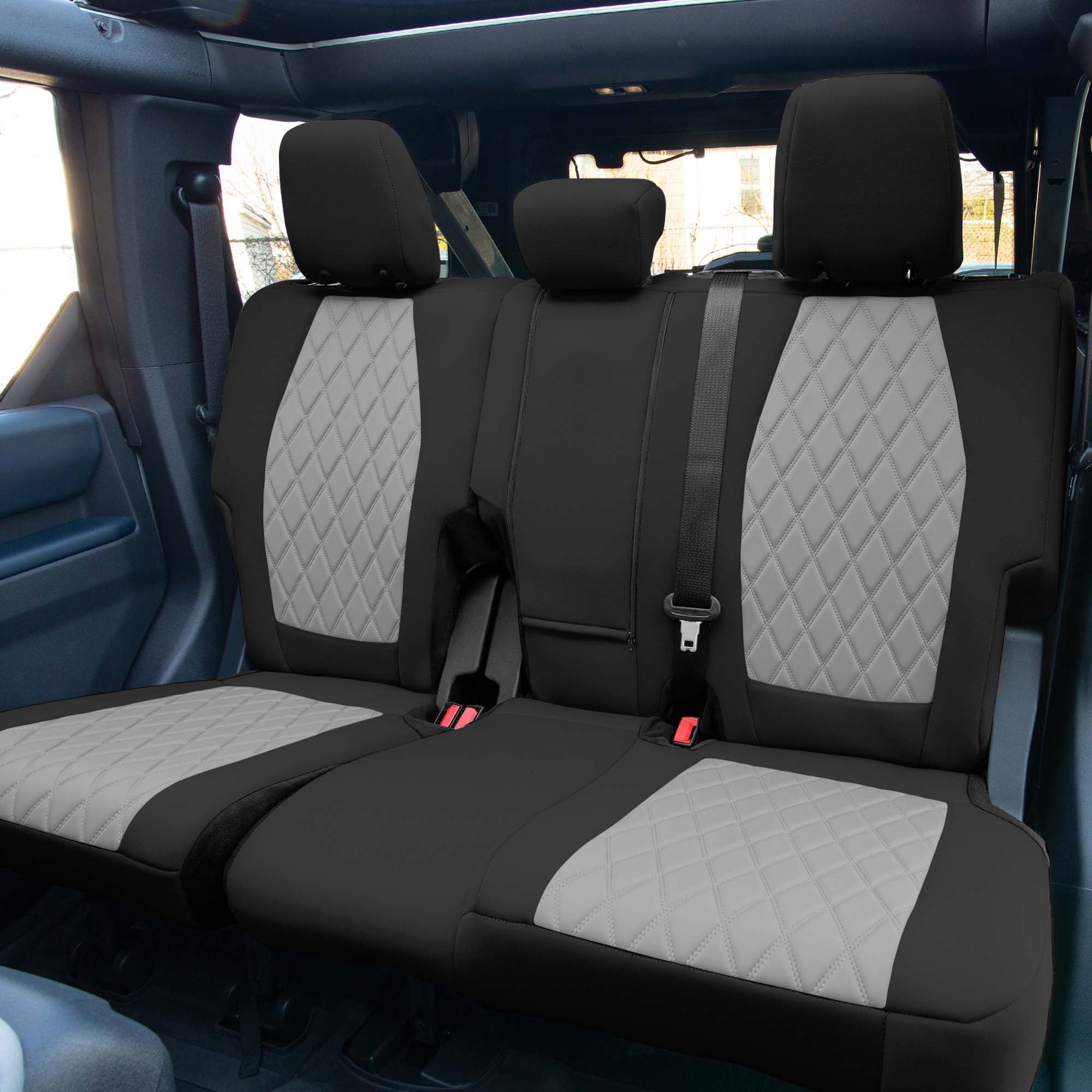 Ford Bronco Full Size SUV 2021-2024 - Rear Set Seat Covers  - Gray Ultraflex Neoprene