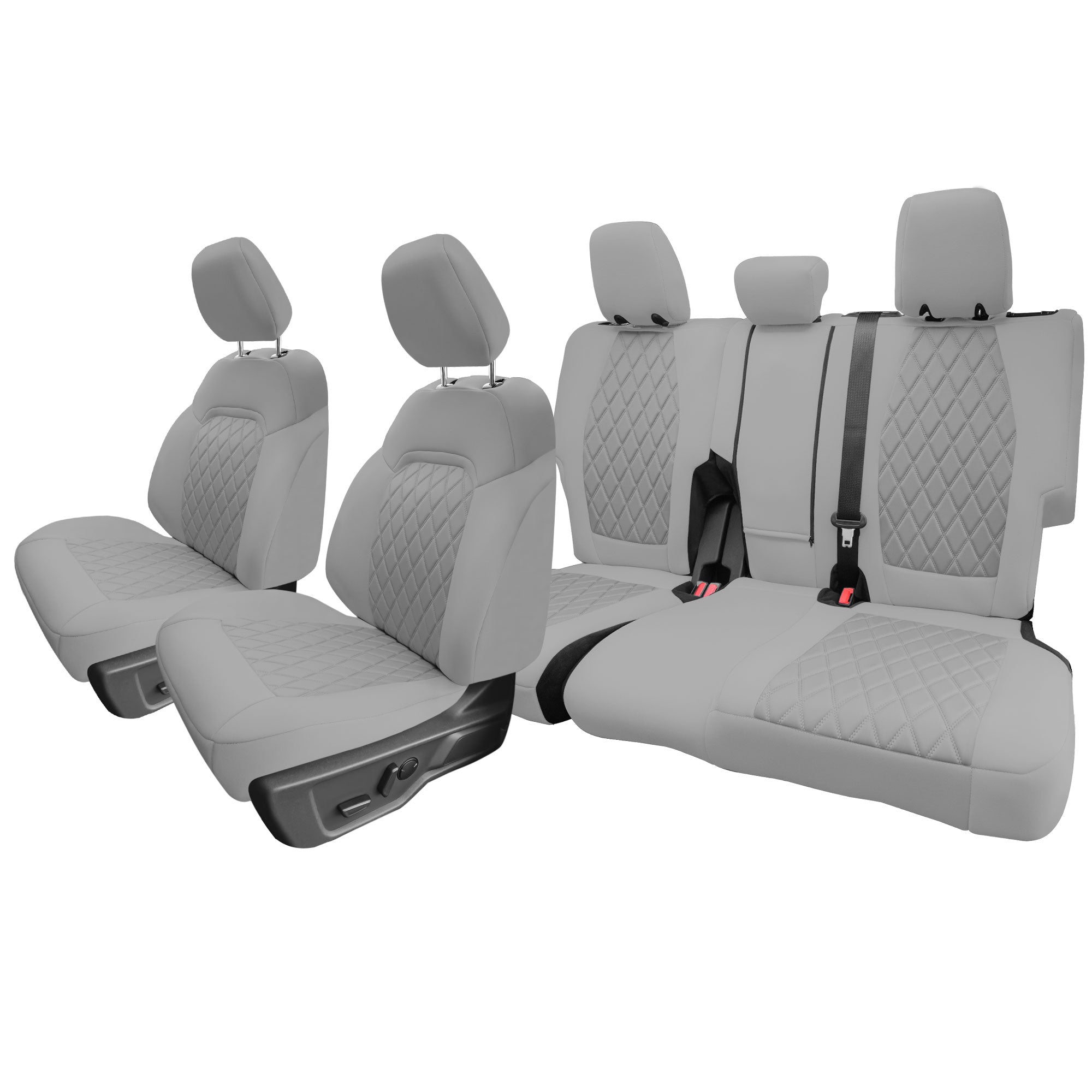 Ford Bronco Full Size SUV 2021-2024 - Full Set Seat Covers  - Solid Gray Ultraflex Neoprene