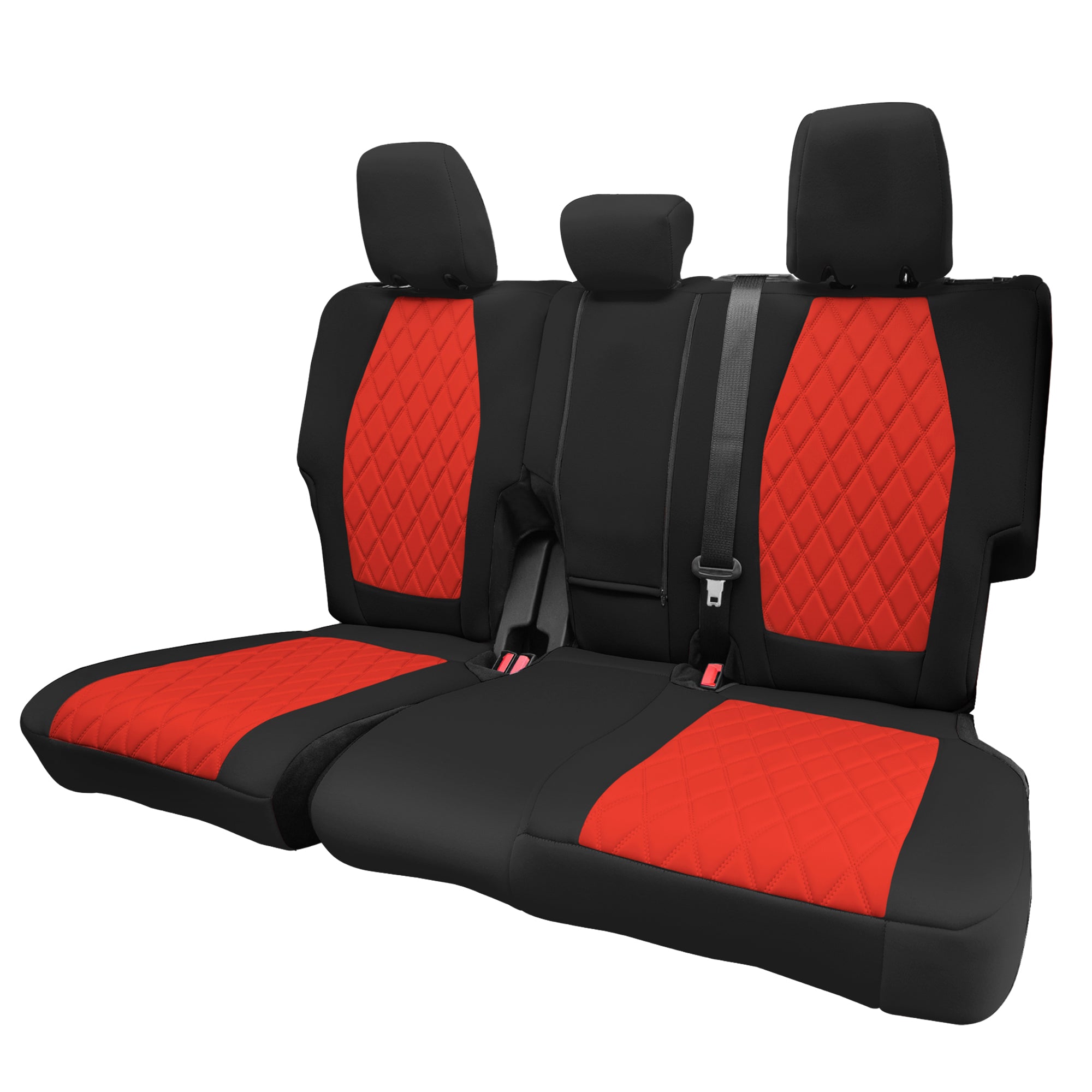 Ford Bronco Full Size SUV 2021-2024 - Rear Set Seat Covers  - Red Ultraflex Neoprene