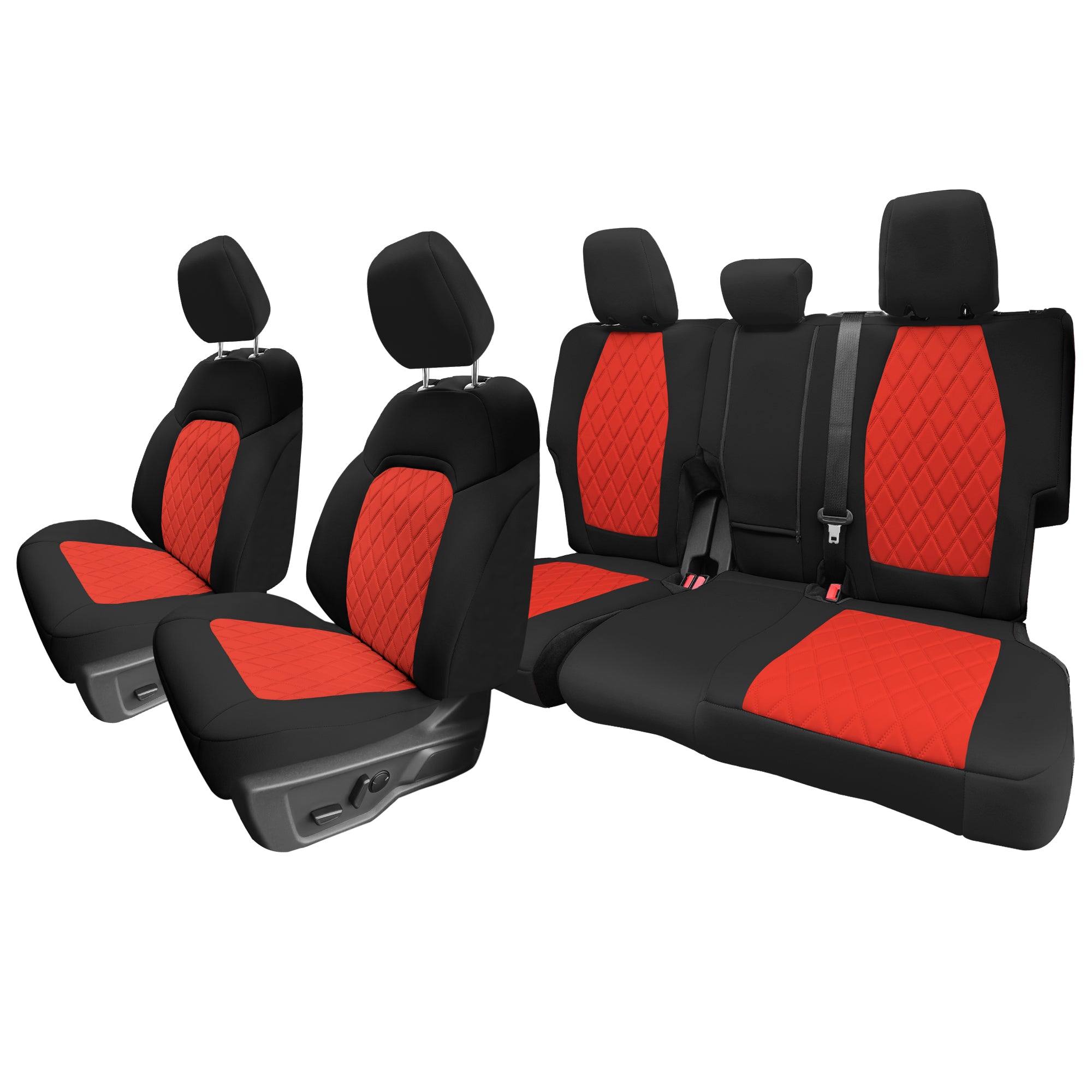 Ford Bronco Full Size SUV 2021-2024 - Full Set Seat Covers  - Red Ultraflex Neoprene