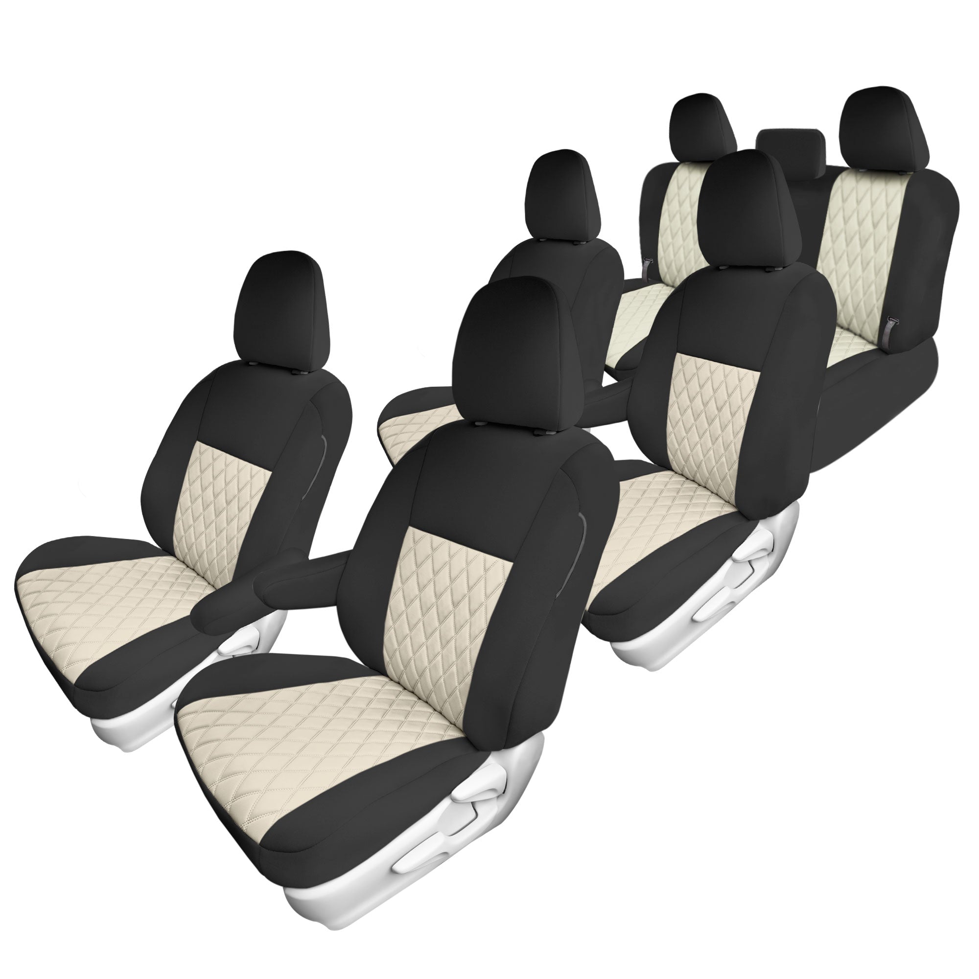 Toyota Sienna - 2011 - 2020 - Full Set Seat Covers - Beige Ultraflex Neoprene