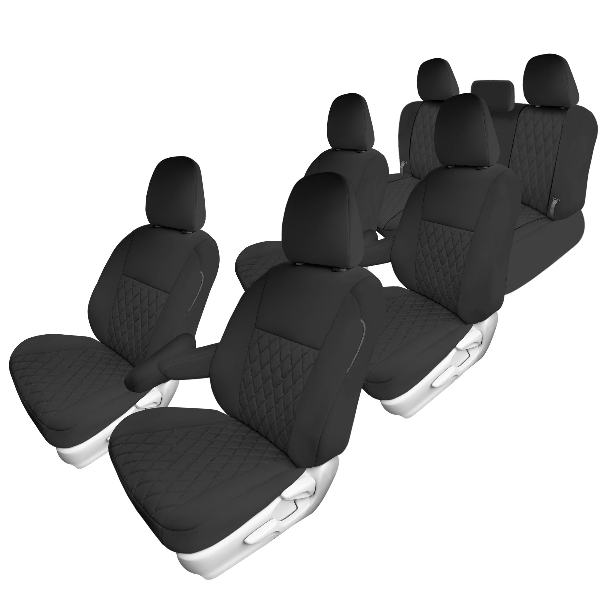 Toyota Sienna 7 Passenger 2011 - 2020 - Full Set Seat Covers - Black Ultraflex Neoprene