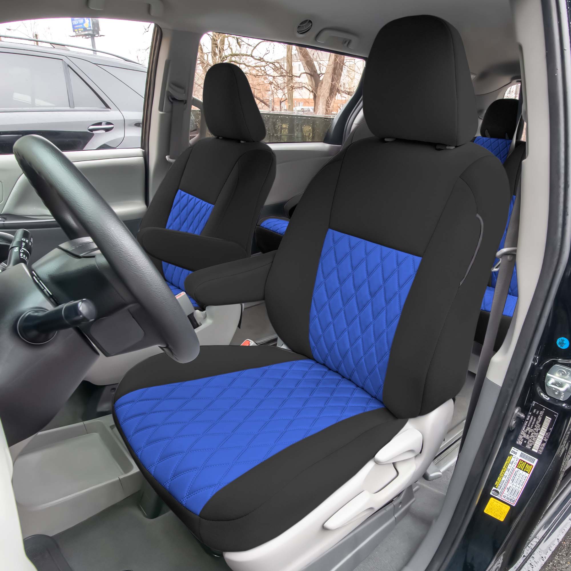 Toyota Sienna - 2011 - 2020 - Front Set Seat Covers - Blue Neoprene
