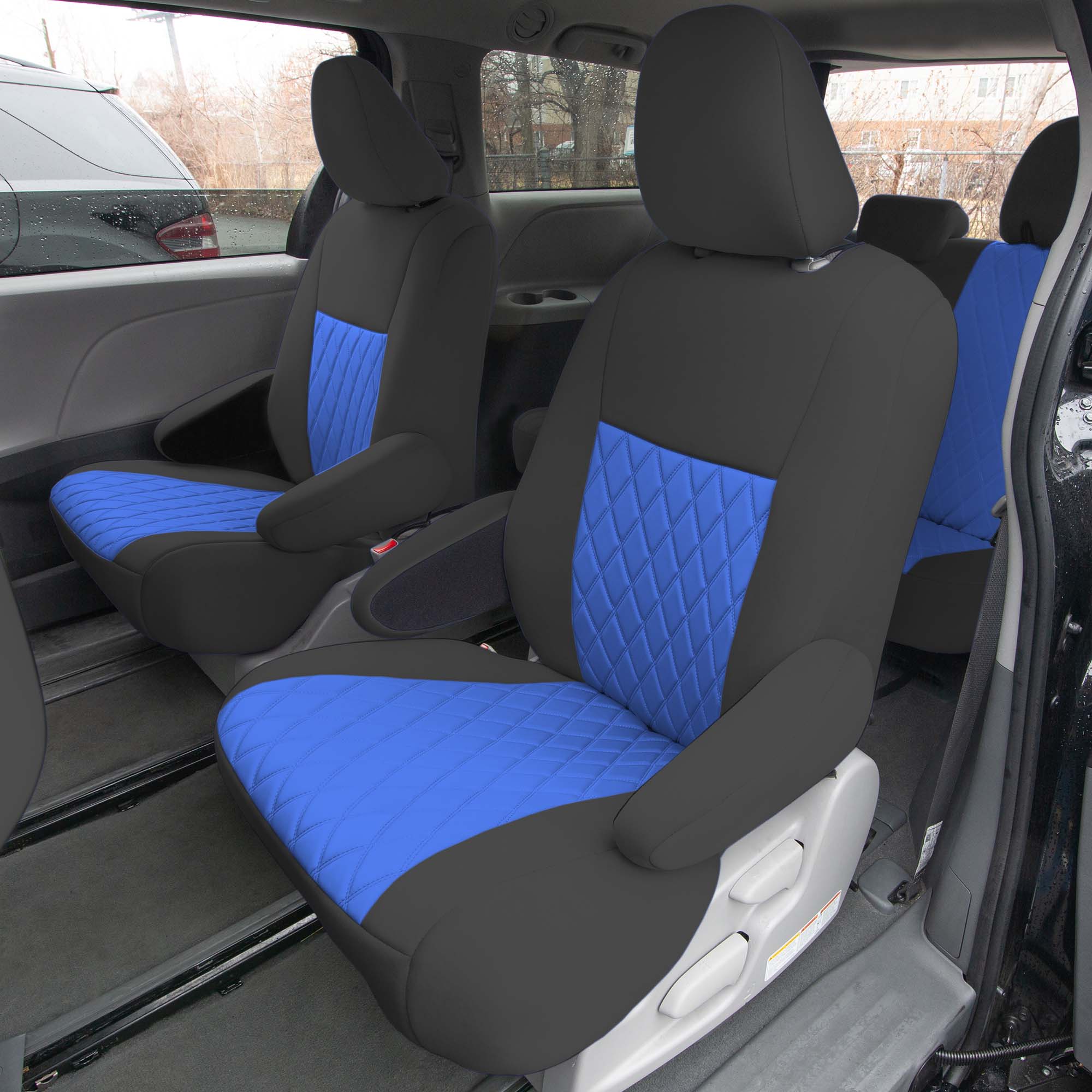 Toyota Sienna - 2011 - 2020 - 2nd Row Set Seat Covers - Blue Neoprene