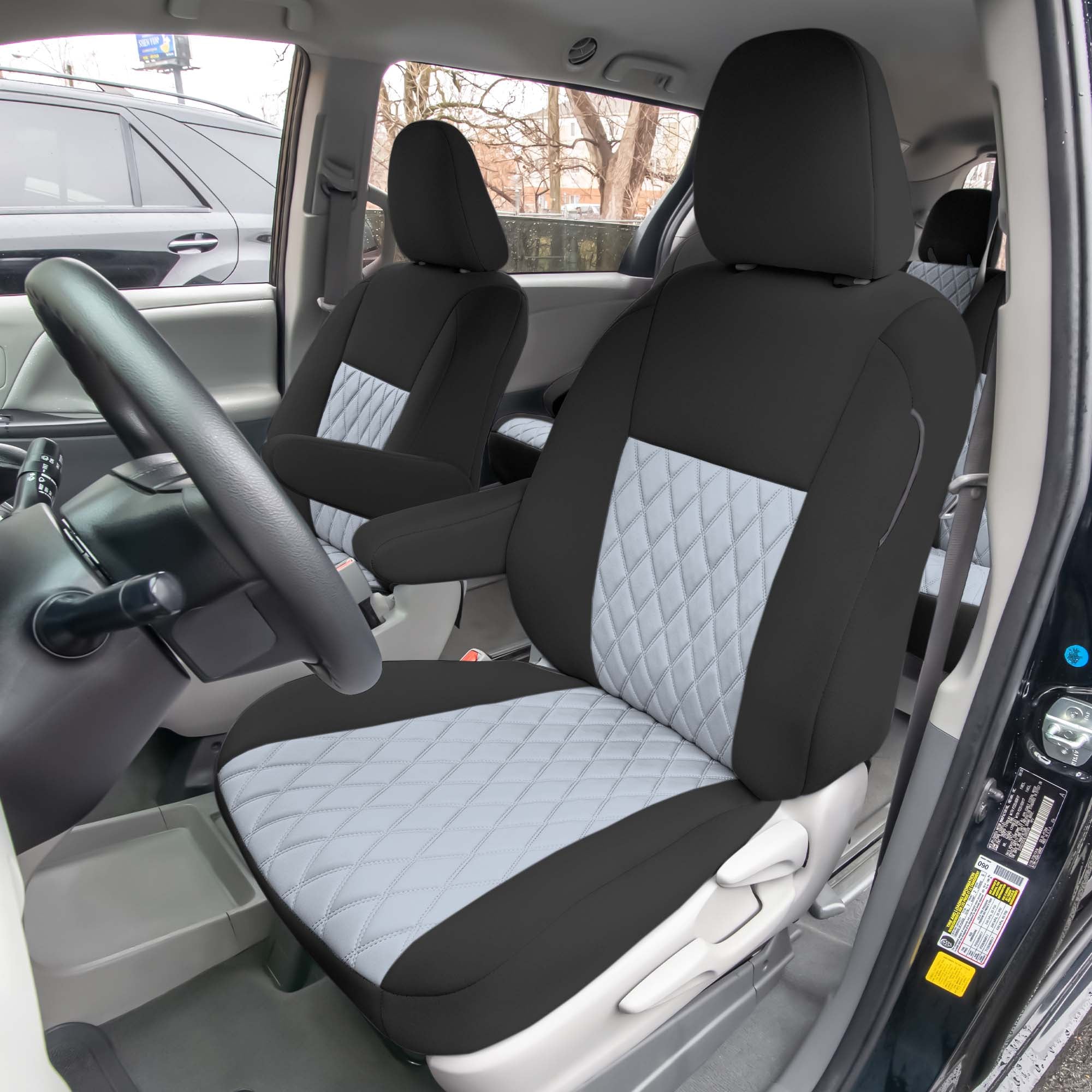 Toyota Sienna 7 Passenger 2011 - 2020 - Full Set Seat Covers - Gray Ultraflex Neoprene