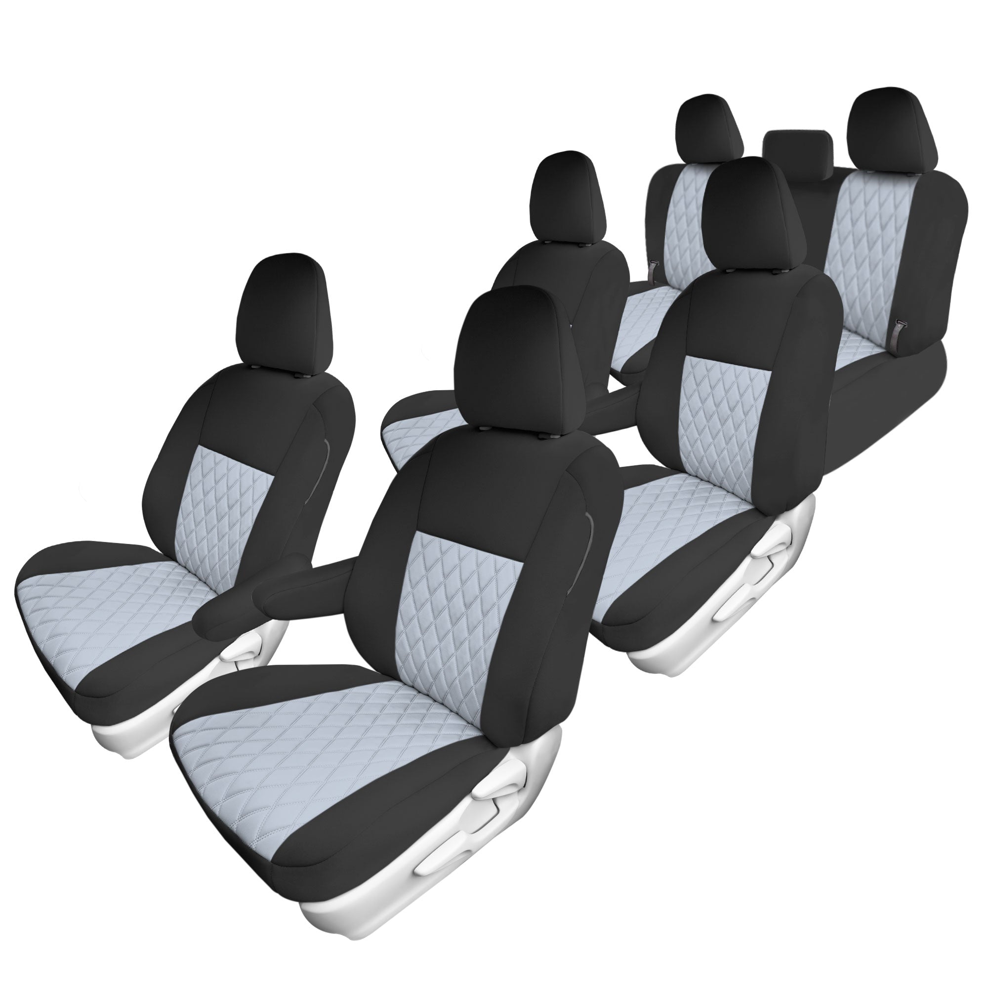Toyota Sienna 7 Passenger 2011 - 2020 - Full Set Seat Covers - Gray Ultraflex Neoprene