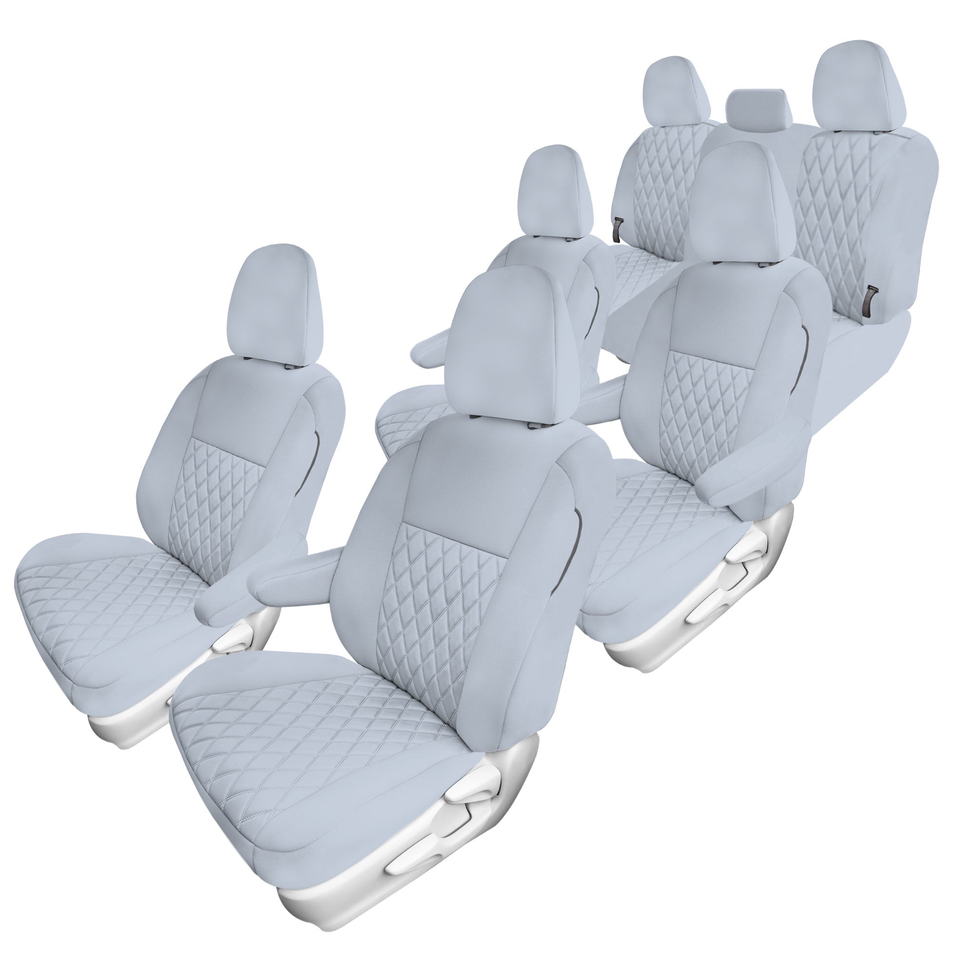 Toyota Sienna 7 Passenger 2011 - 2020 - Full Set Seat Covers - Solid Gray Ultraflex Neoprene