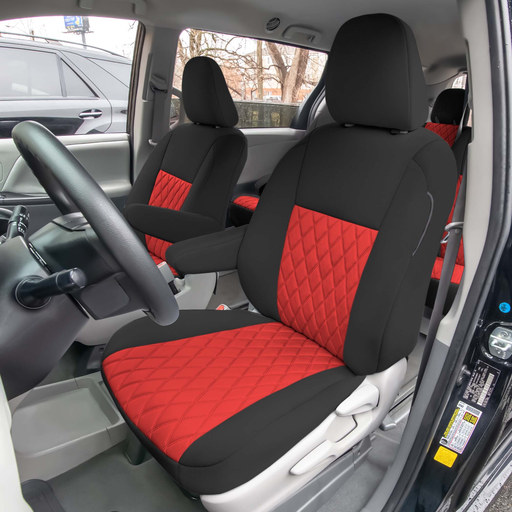Toyota Sienna 2011 - 2020 - Front Set Seat Covers - Red Ultraflex Neoprene