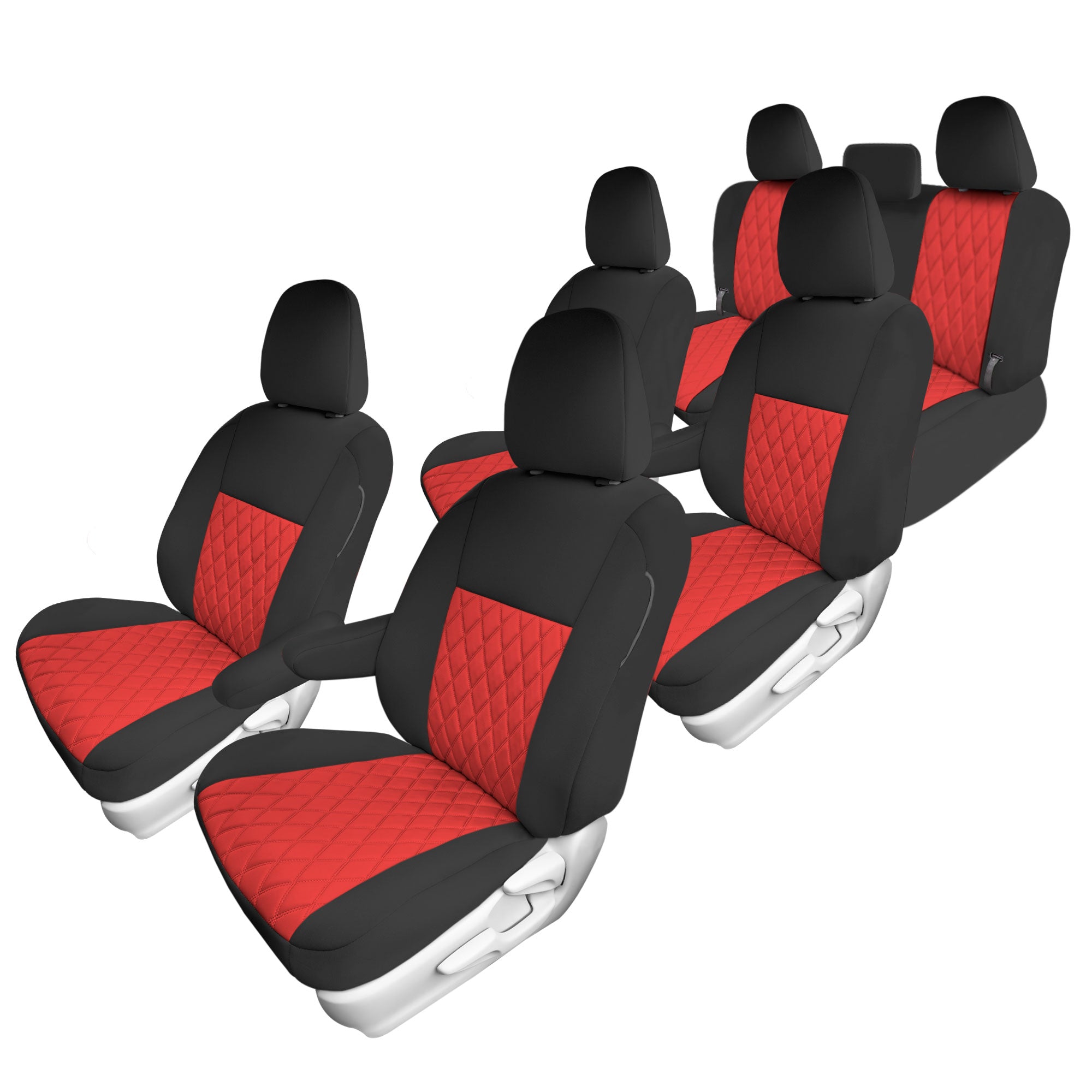 Toyota Sienna 7 Passenger 2011 - 2020 - Full Set Seat Covers - Red Ultraflex Neoprene