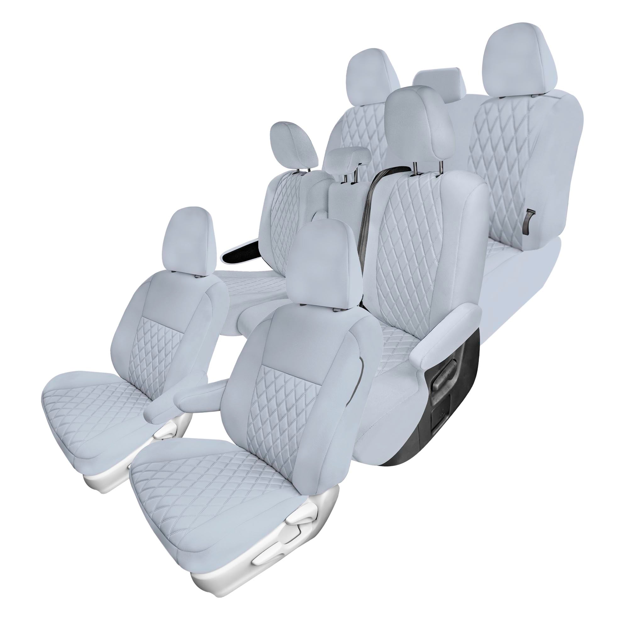 Toyota Sienna 8 Passenger 2011 - 2020 - Full Set Seat Covers - Solid Gray Ultraflex Neoprene