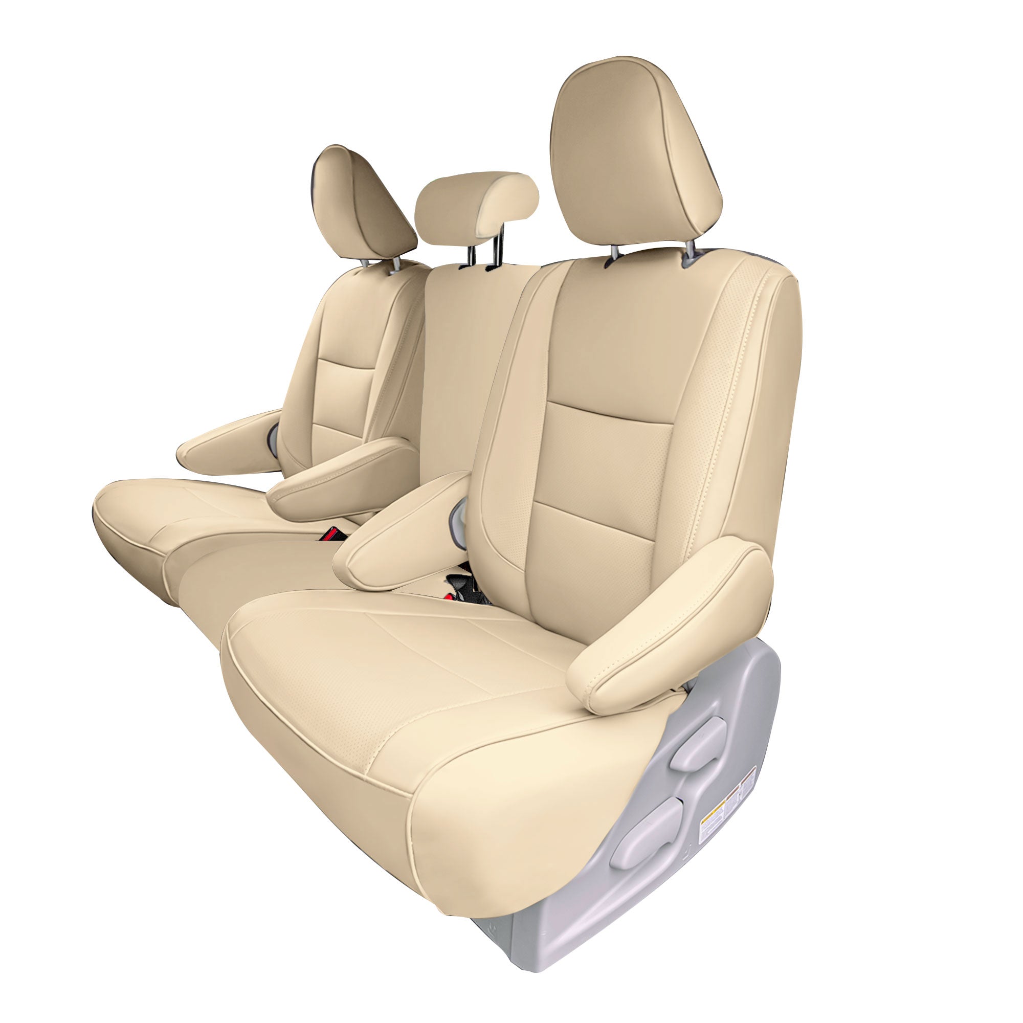 Toyota Sienna 8 Passenger 2011 - 2020 - 2nd Row Set Seat Covers - Solid Beige Faux Leather