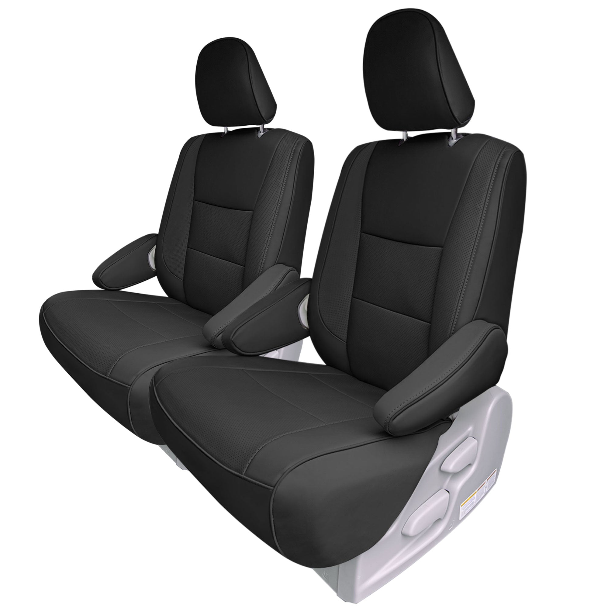 Toyota Sienna 7 Passenger - 2021 - 2024 - 2nd Row Set Seat Covers - Black Faux Leather