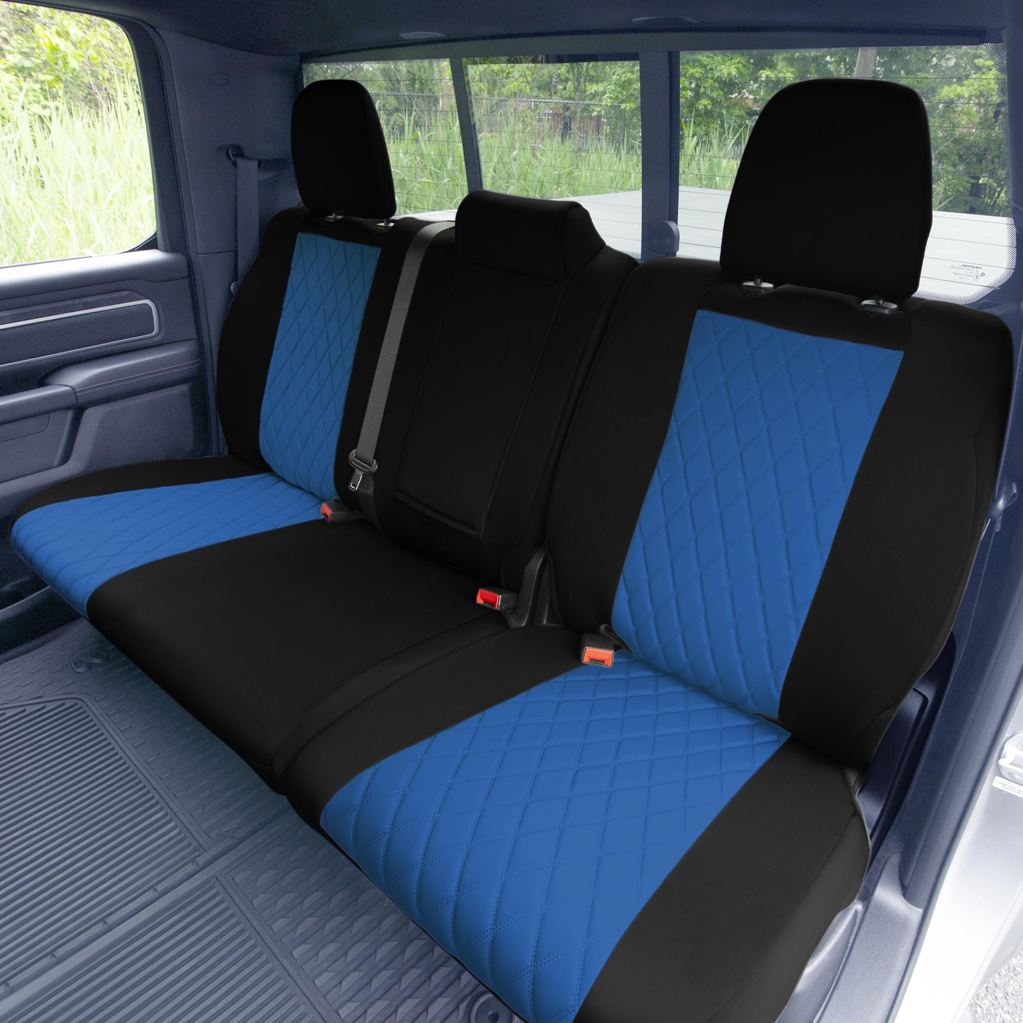 Ram 1500 2019-2024 - Rear Set Seat Covers - Blue Ultraflex Neoprene