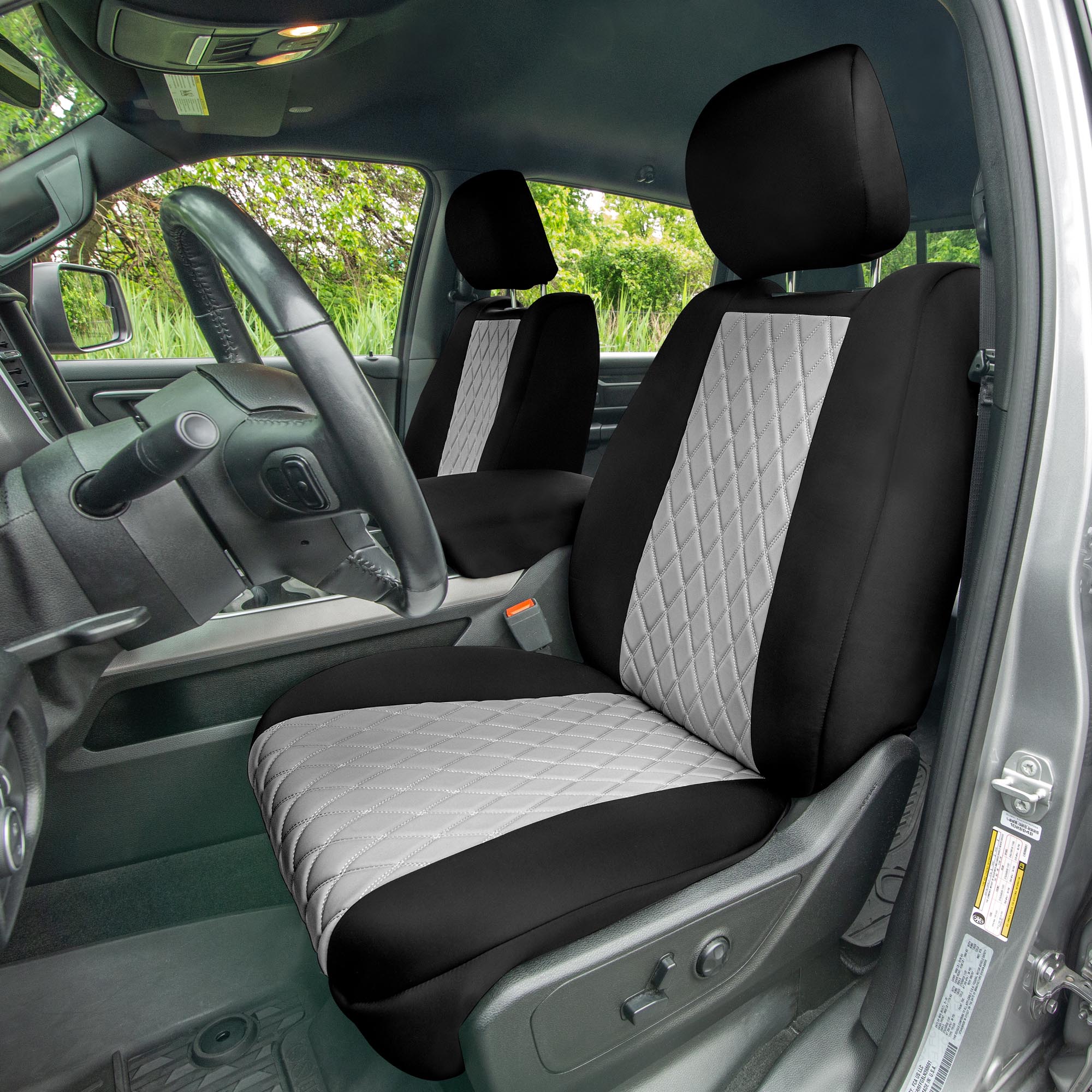 Ram 1500 2019-2024 - Front Set Seat Covers - Gray Ultraflex Neoprene