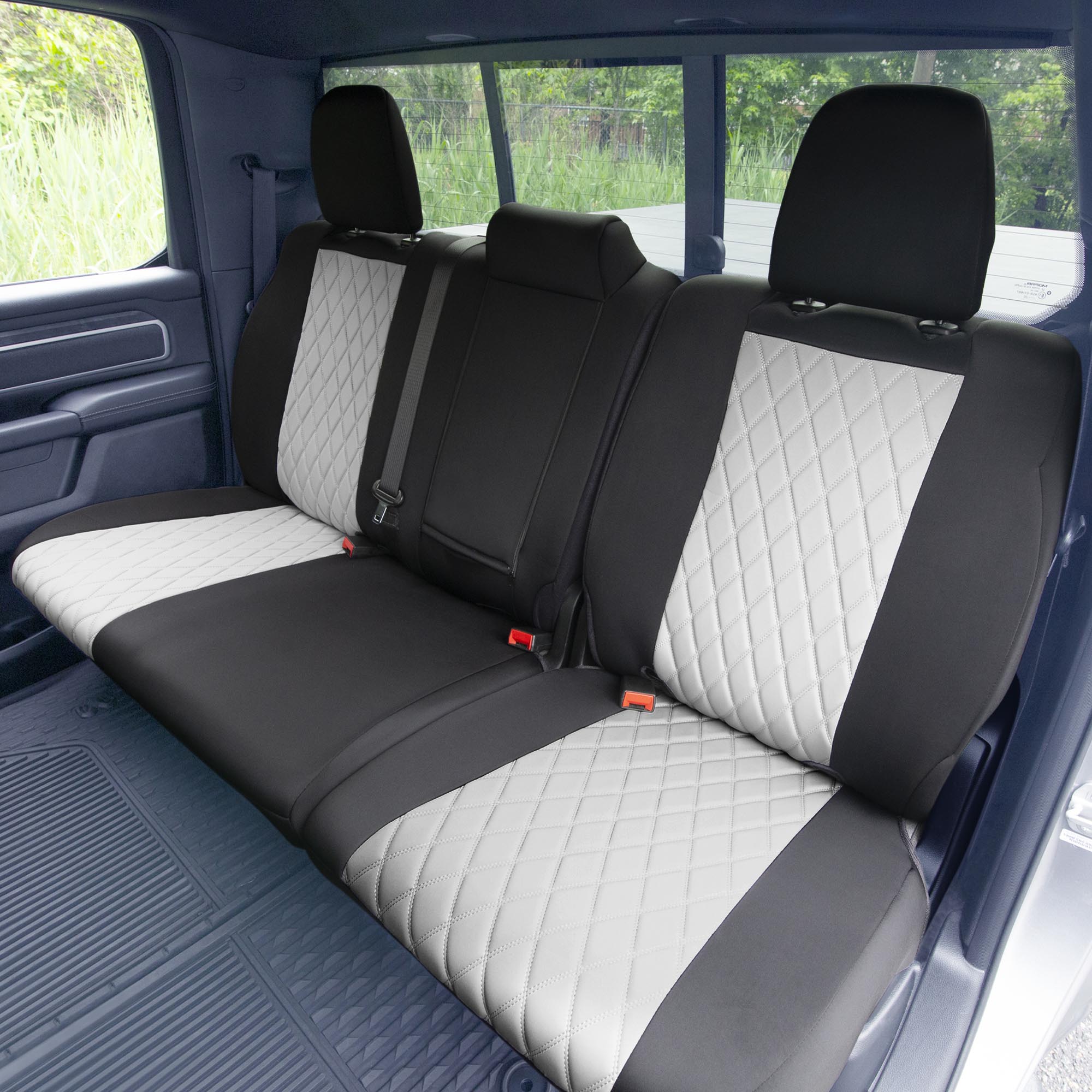 Ram 1500 2019-2024 - Rear Set Seat Covers - Gray Ultraflex Neoprene