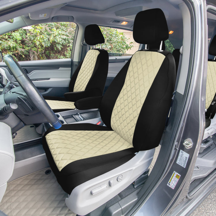 Full Set Faux Leather Seat Covers For Honda Odyssey 2018-2025 – 8-Seater, Black, Cushioned & Anti-Slip – AUT