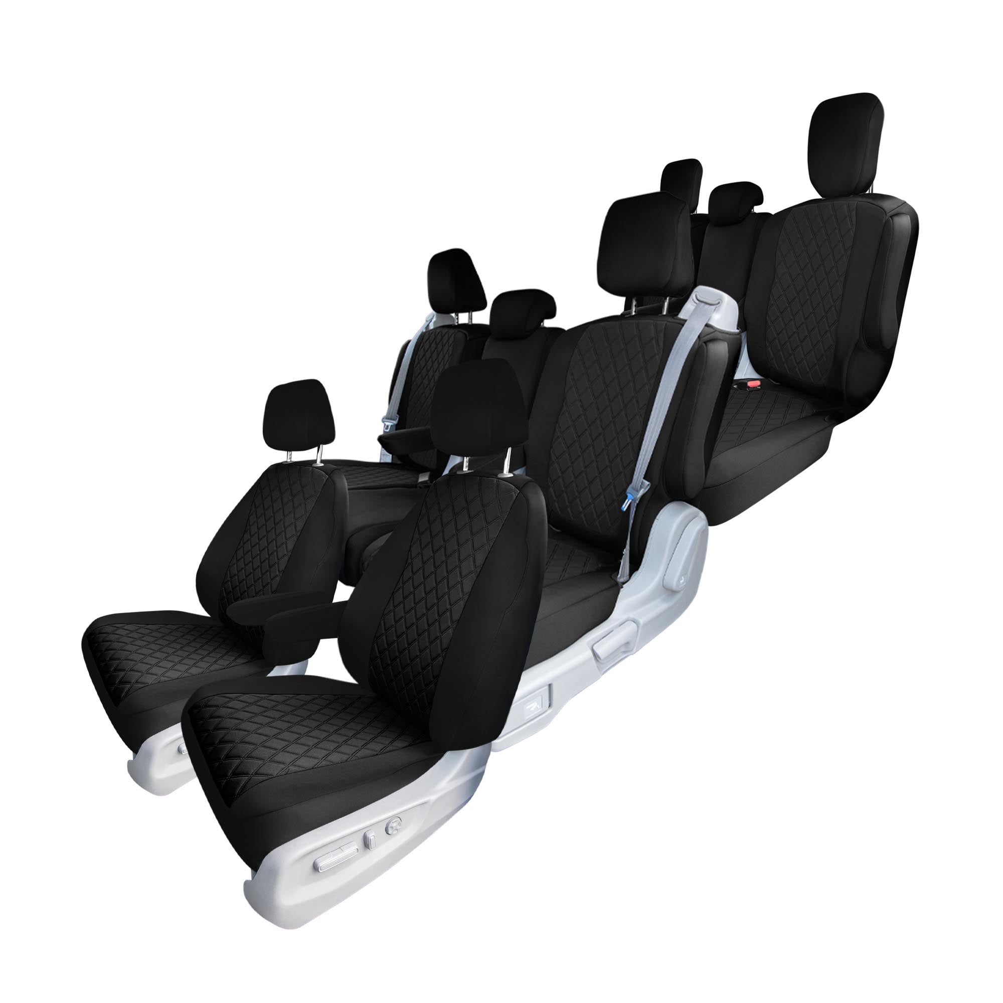 Honda Odyssey 2018 - 2024  - Full Set Seat Covers - Black Ultraflex Neoprene