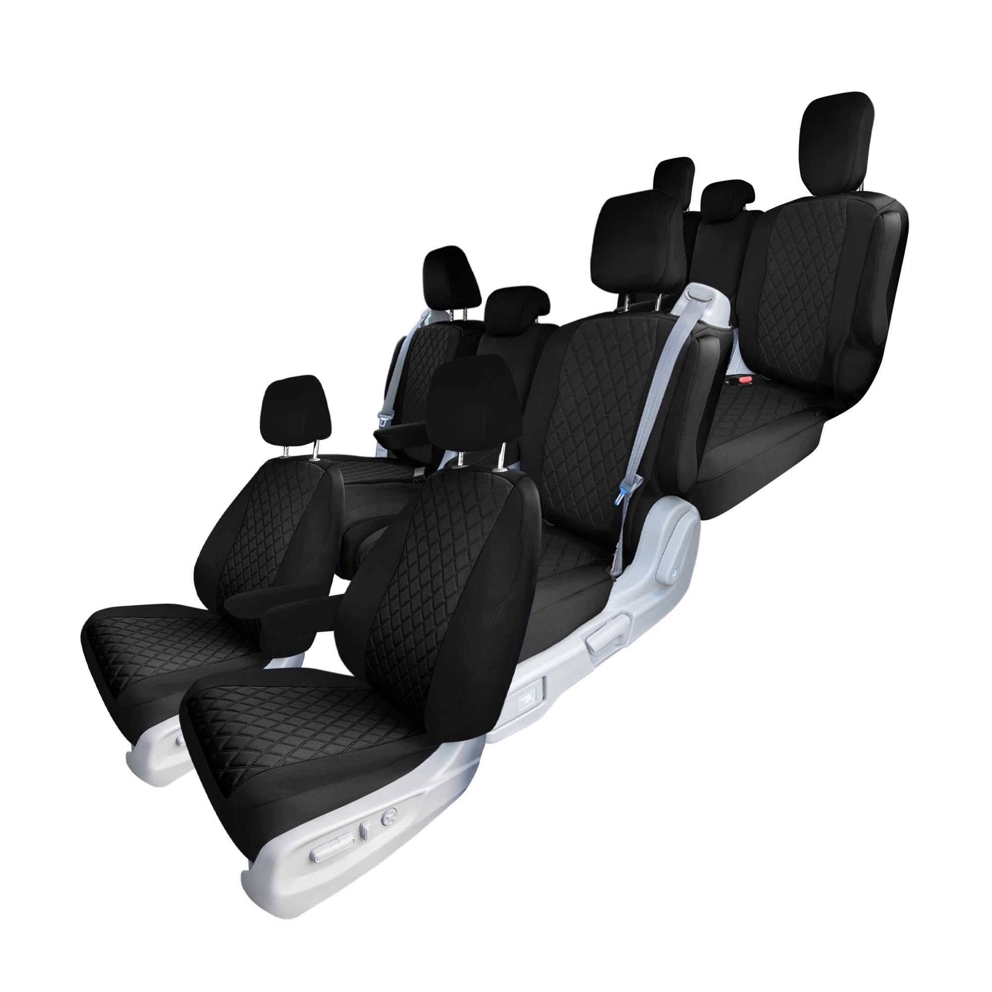 Honda Odyssey 2018 - 2025 - Full Set Seat Covers - Black Ultraflex Neoprene