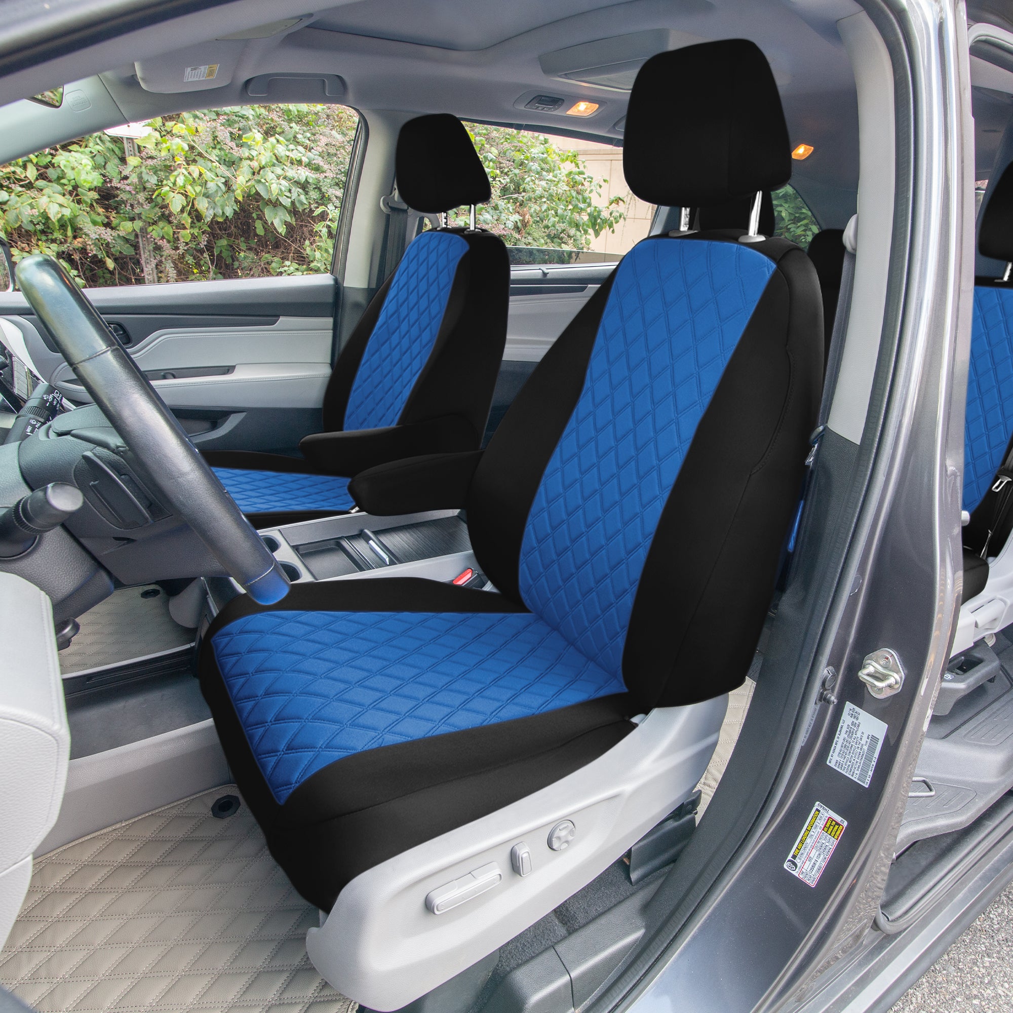 Honda Odyssey 2018 - 2025 - Front Set Seat Covers - Blue Ultraflex Neoprene