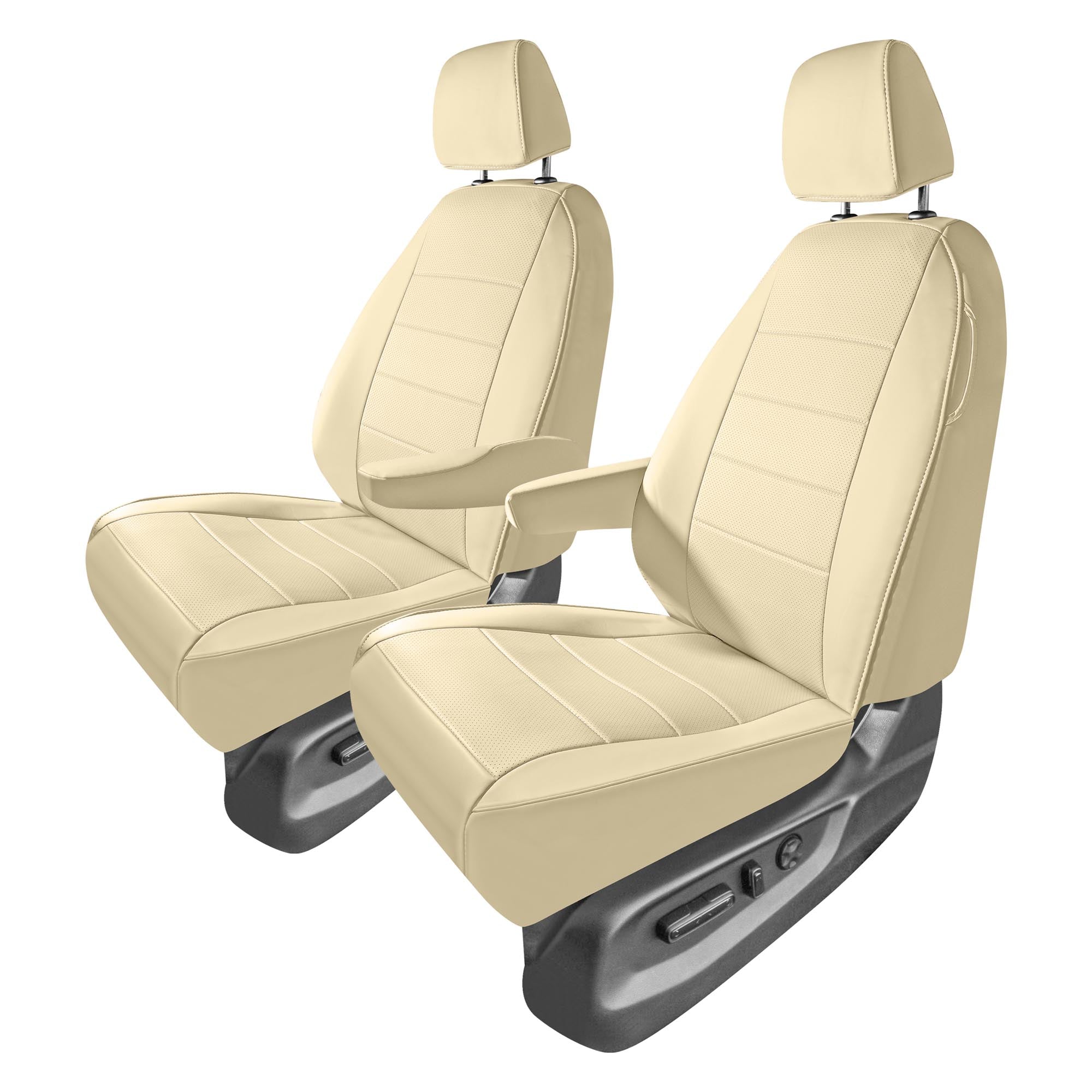 Honda Odyssey 2018 - 2025 - Front Set Seat Covers - Solid Beige Faux Leather