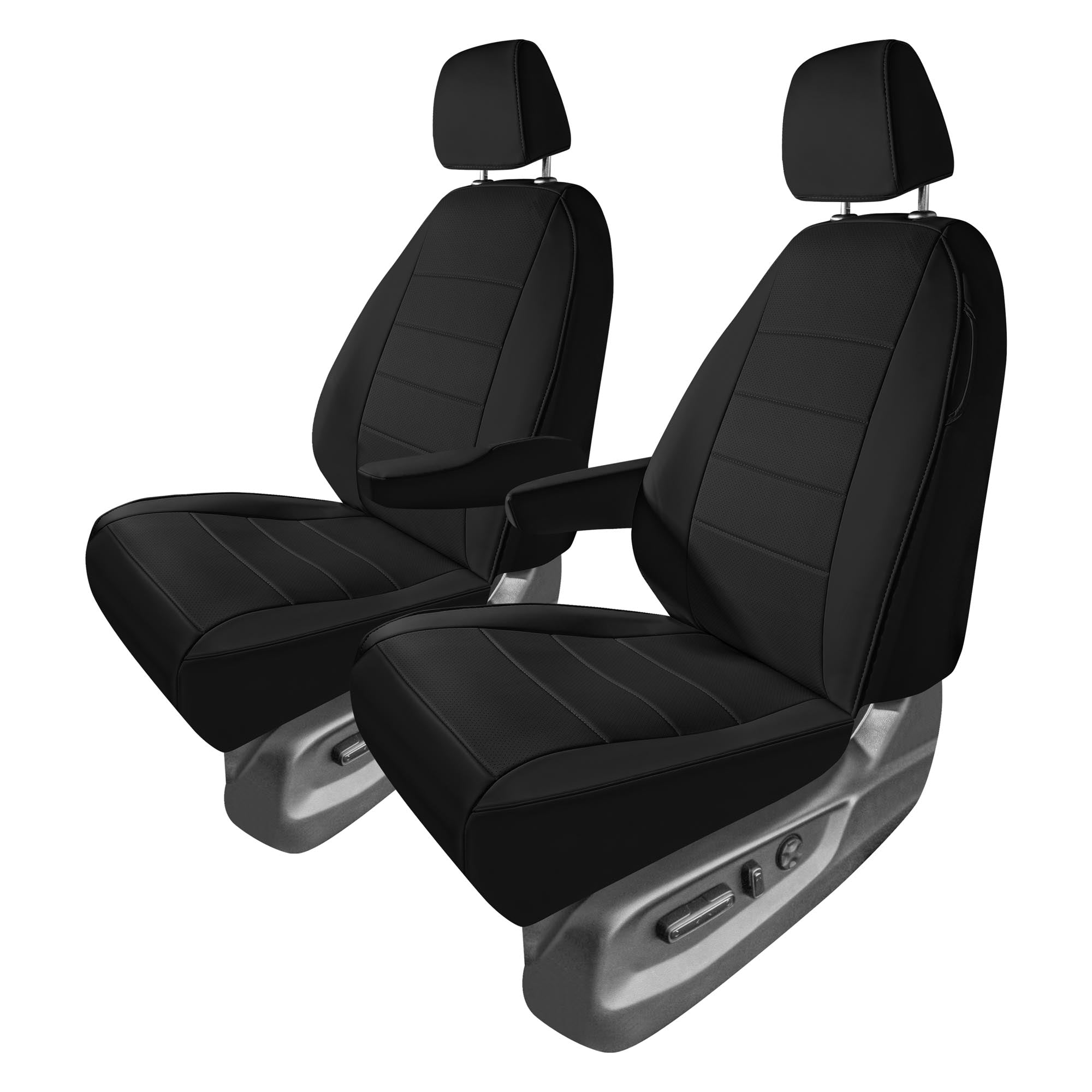 Honda Odyssey 2018 - 2025 - Front Set Seat Covers - Black Faux Leather