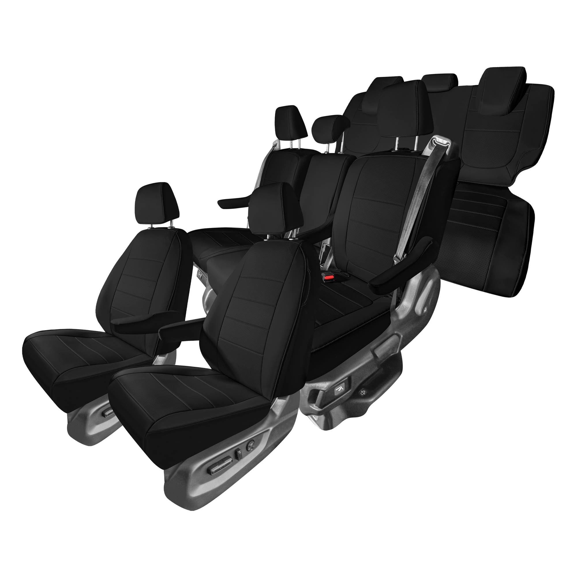 Honda Odyssey 2018 - 2025 - Full Set Seat Covers - Black Faux Leather