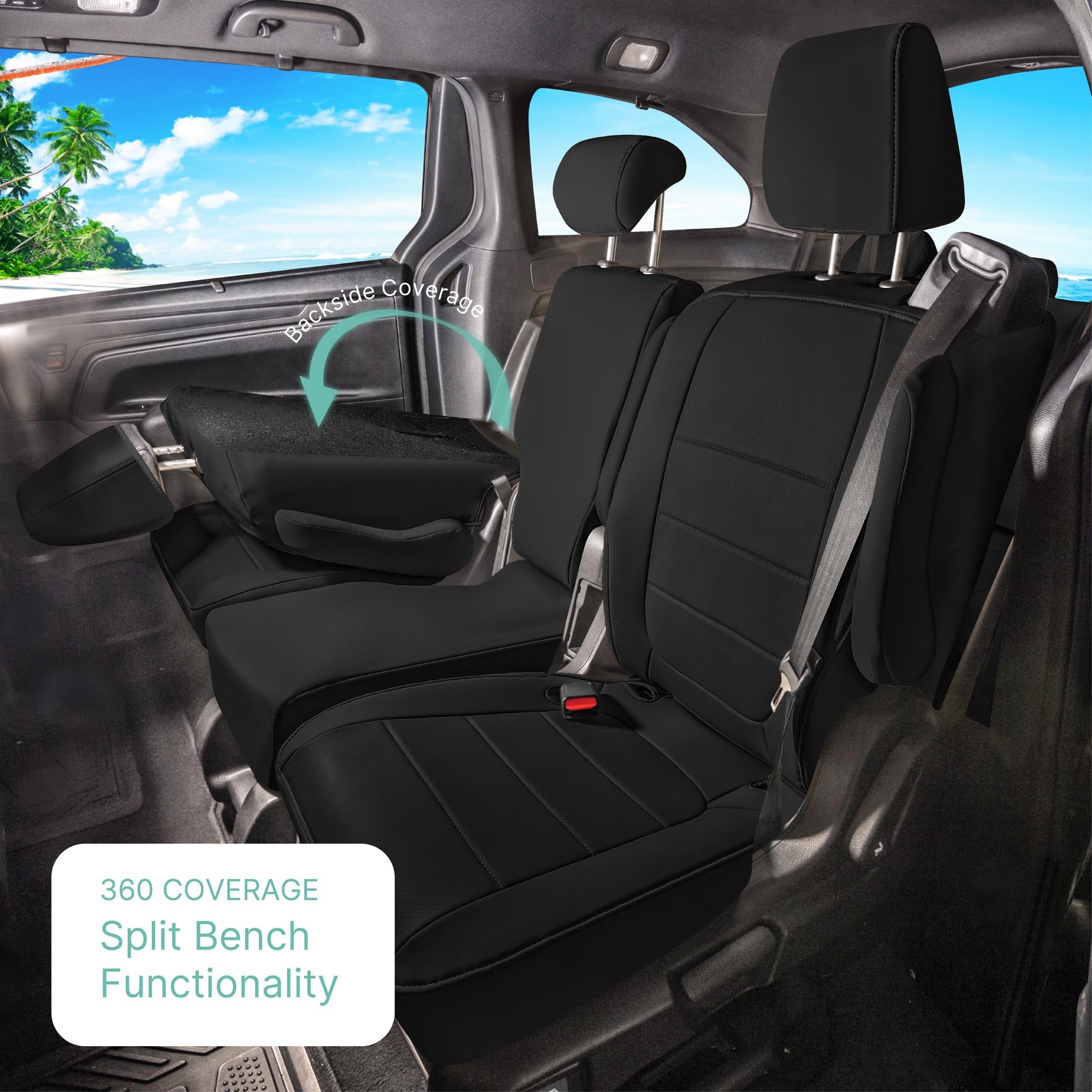 Honda Odyssey 2018 - 2025 - Full Set Seat Covers - Black Faux Leather
