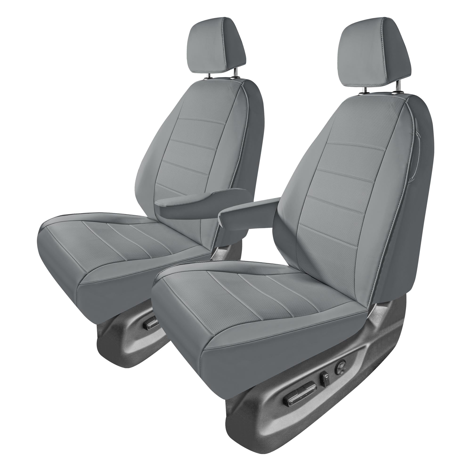 Honda Odyssey 2018 - 2025 - Front Set Seat Covers - Solid Gray Faux Leather
