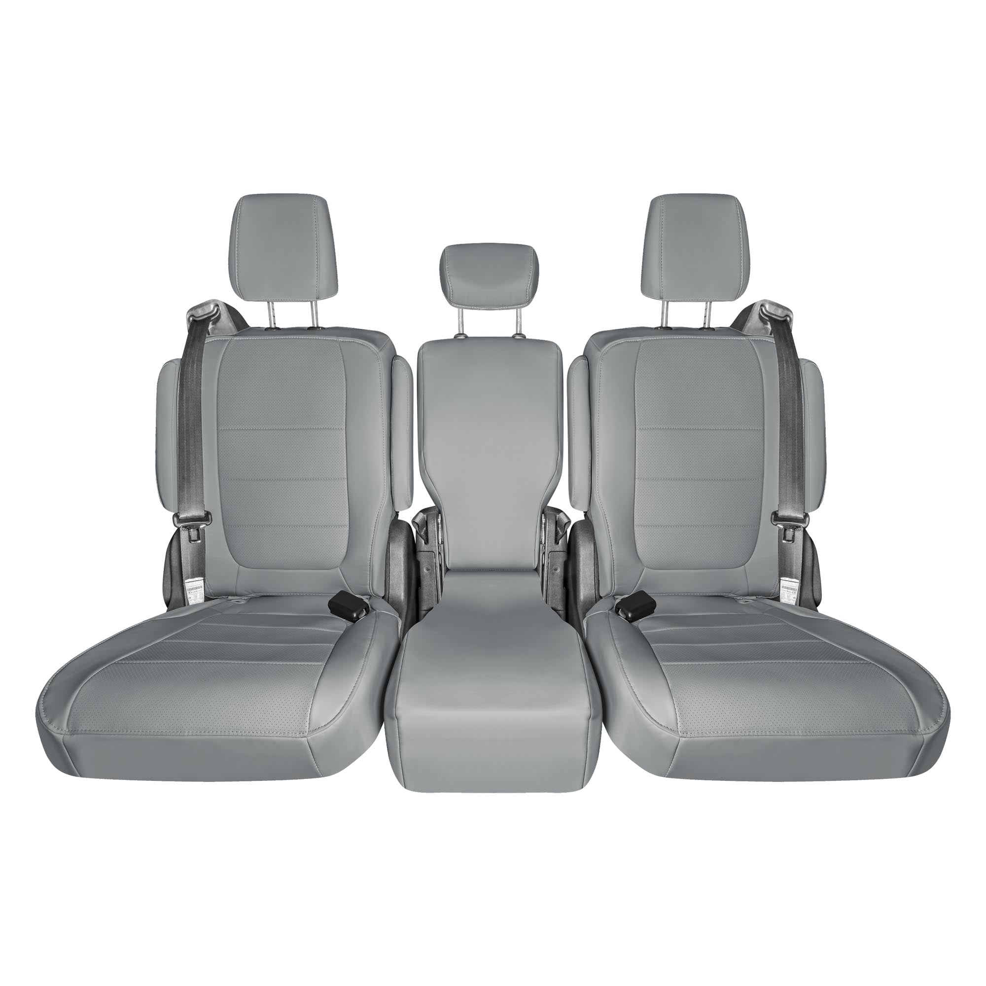 Honda Odyssey 2018 - 2025  - 2nd Row Seat Covers - Solid Gray Faux Leather
