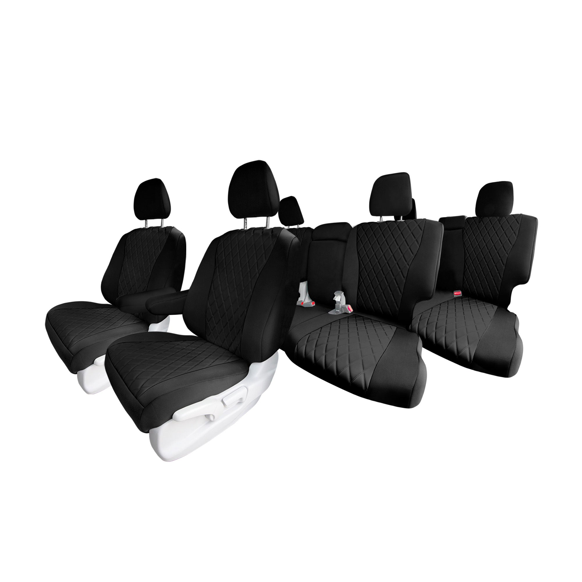 Honda Pilot 2016 - 2022 - Full Set Seat Covers - Black Ultraflex Neoprene