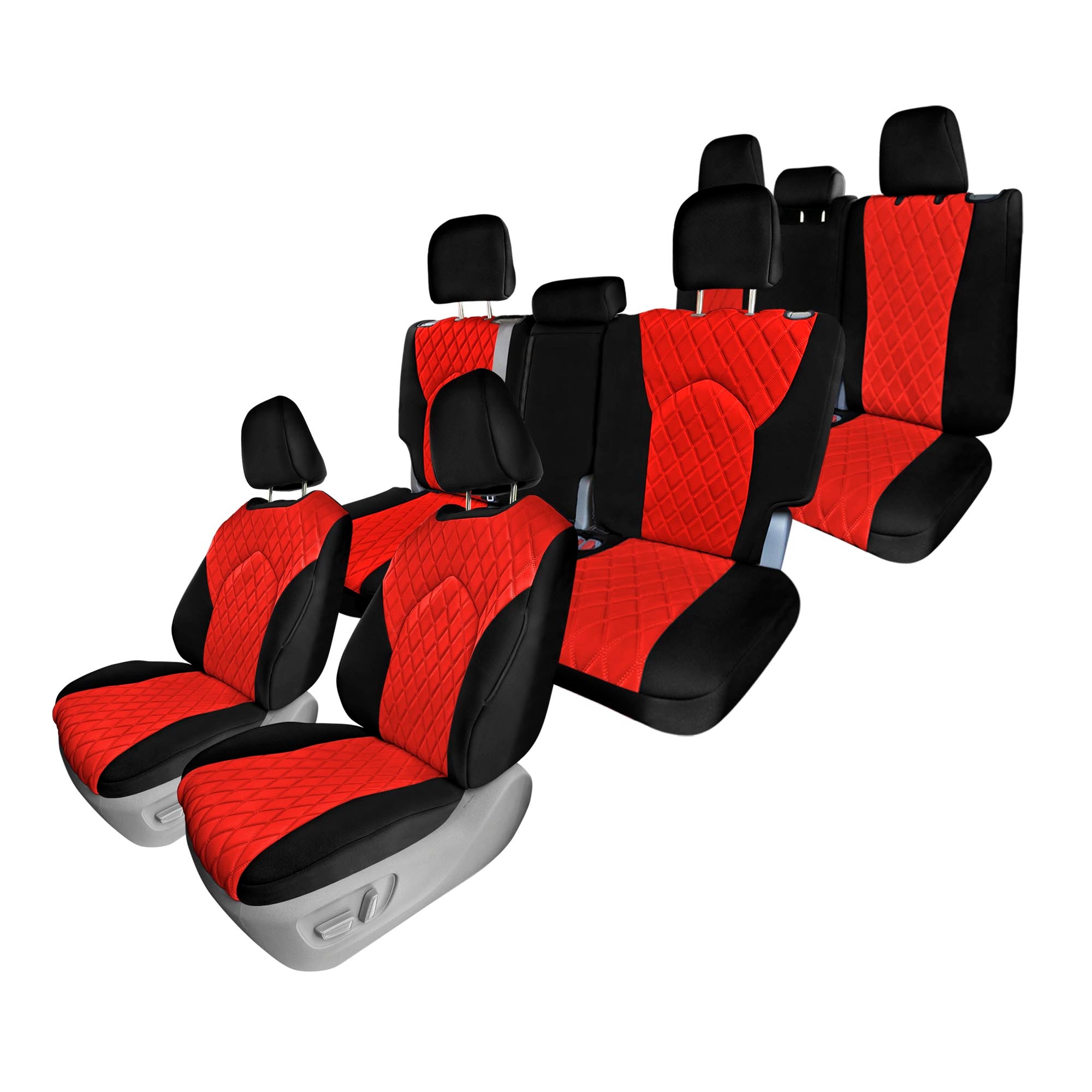 Custom Fit Seat Covers for Toyota Highlander 2020 2024 Full Set Seat Covers Red Ultraflex Neoprene