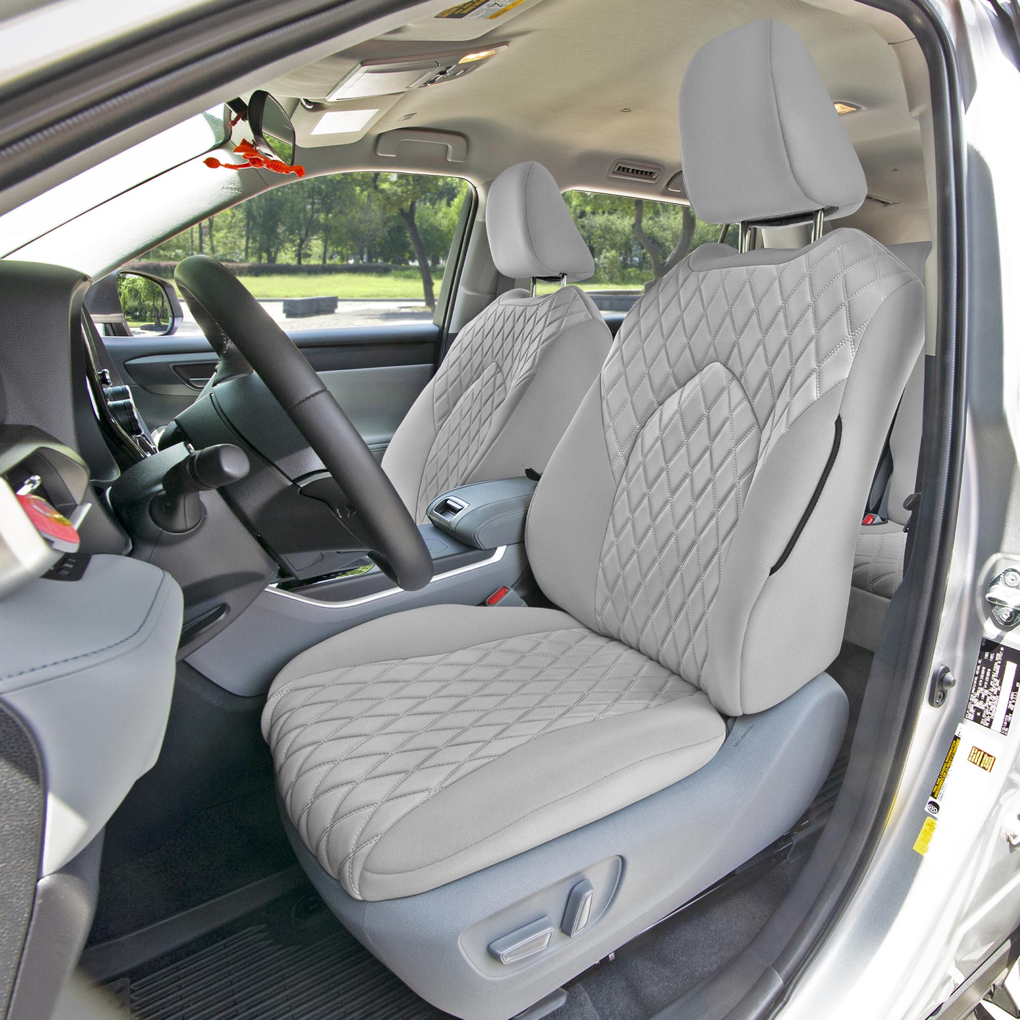 Toyota Highlander - 2020 - 2024  - Front Set Seat Covers - Solid Gray