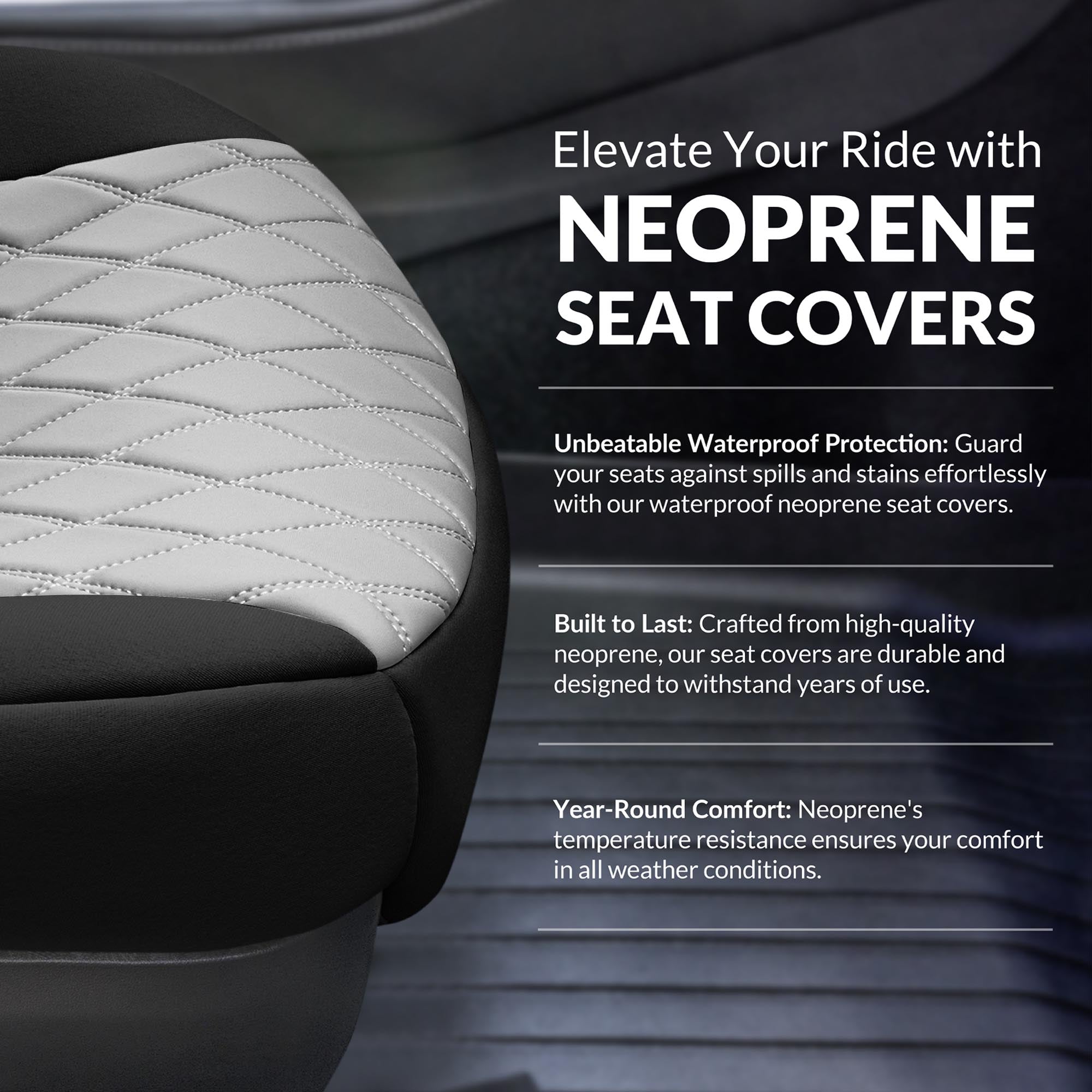 Toyota Sienna - 2021 - 2024 - Front Set Seat Covers - Gray Ultraflex Neoprene