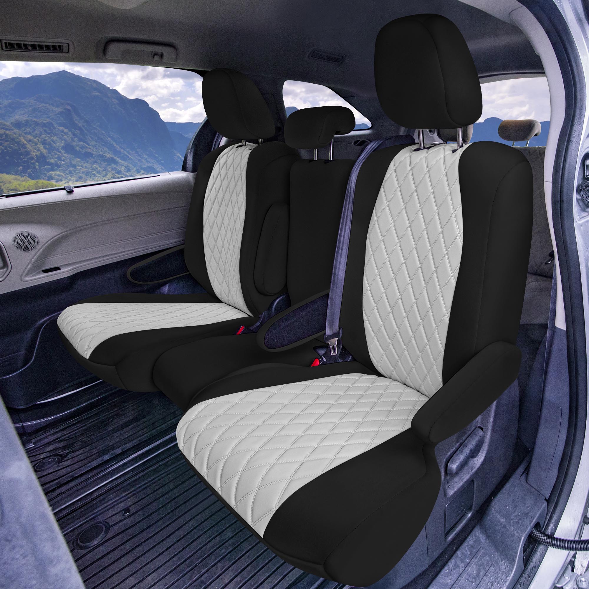Toyota Sienna 8 Passenger - 2021 - 2024 - 2nd Row Set Seat Covers - Gray Ultraflex Neoprene