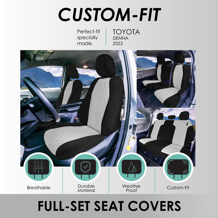 2021-2024 Toyota Sienna Custom Fit Car Seat Covers 7 or 8 Seater - Choose "Size" - Picture 34 of 73