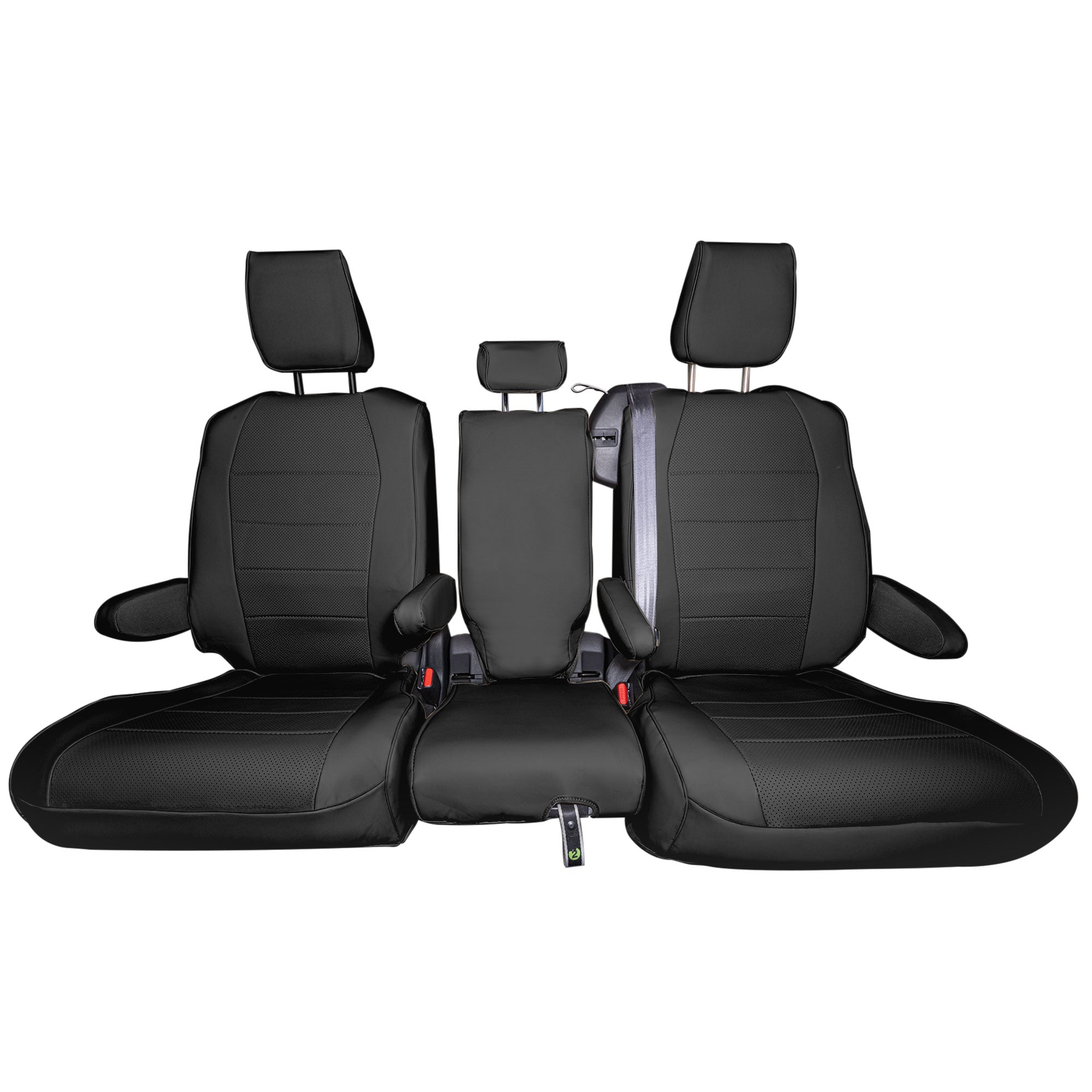 Toyota Sienna 8 Passenger - 2021 - 2024 - 2nd Row Set Seat Covers - Black Faux Leather