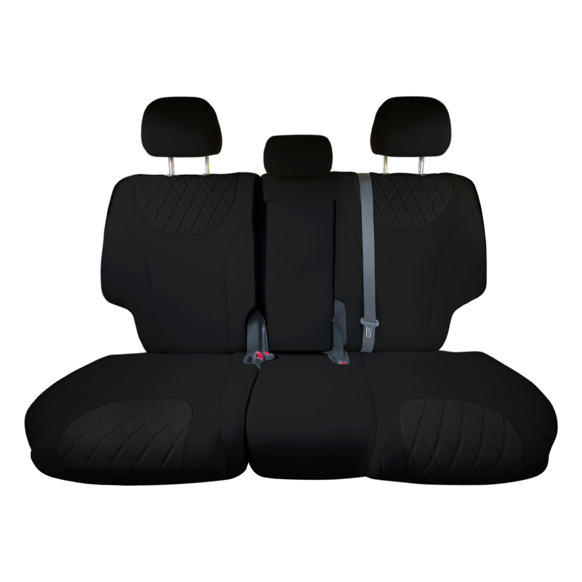 Hyundai Santa Fe 2019 - 2022 - Rear Set Seat Covers - Black  Neoprene