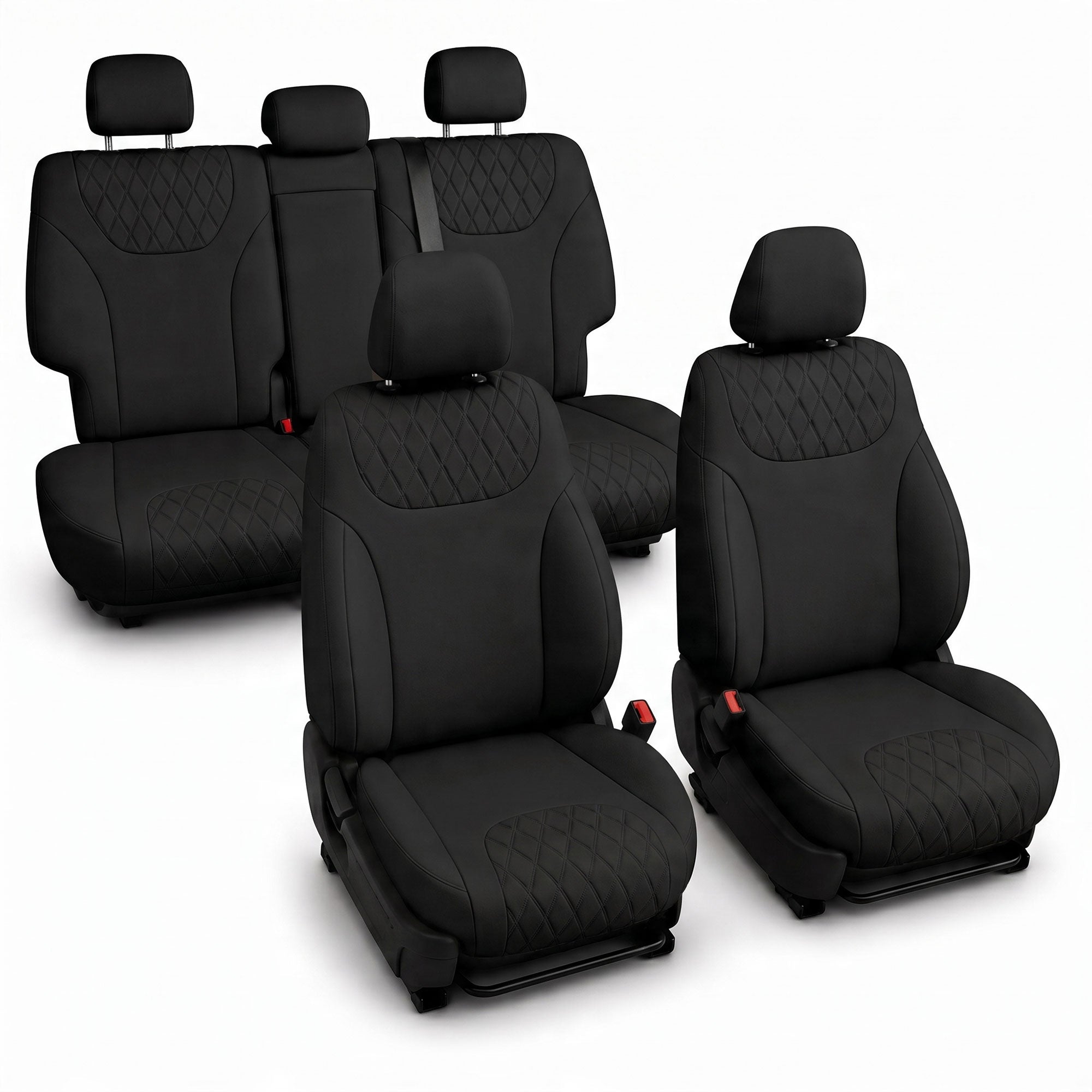 Hyundai Santa Fe 2019 - 2023- Full Set Seat Covers - Black Ultraflex Neoprene