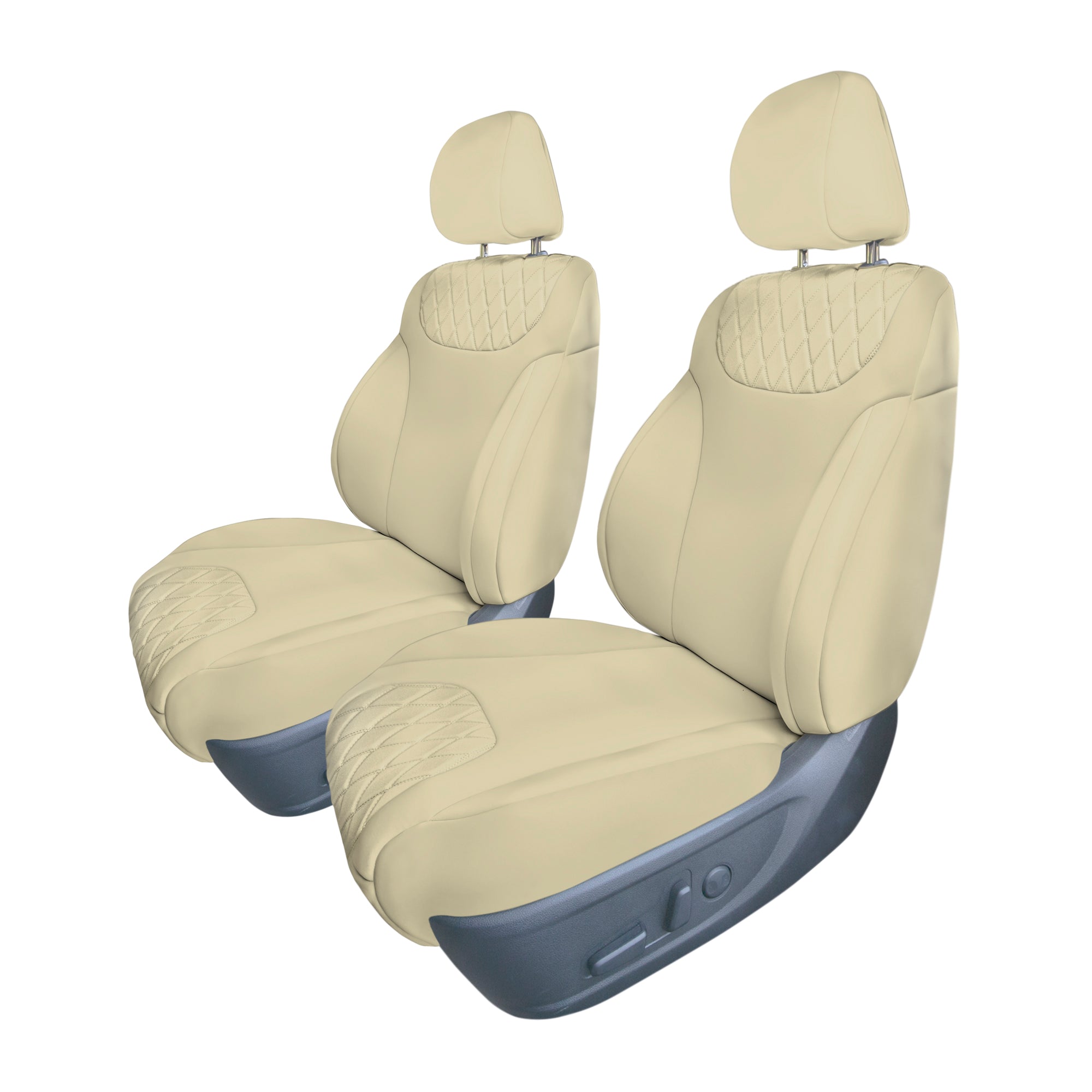 Hyundai Santa Fe 2019 - 2022 - Front Set Seat Covers - Solid Beige Neoprene