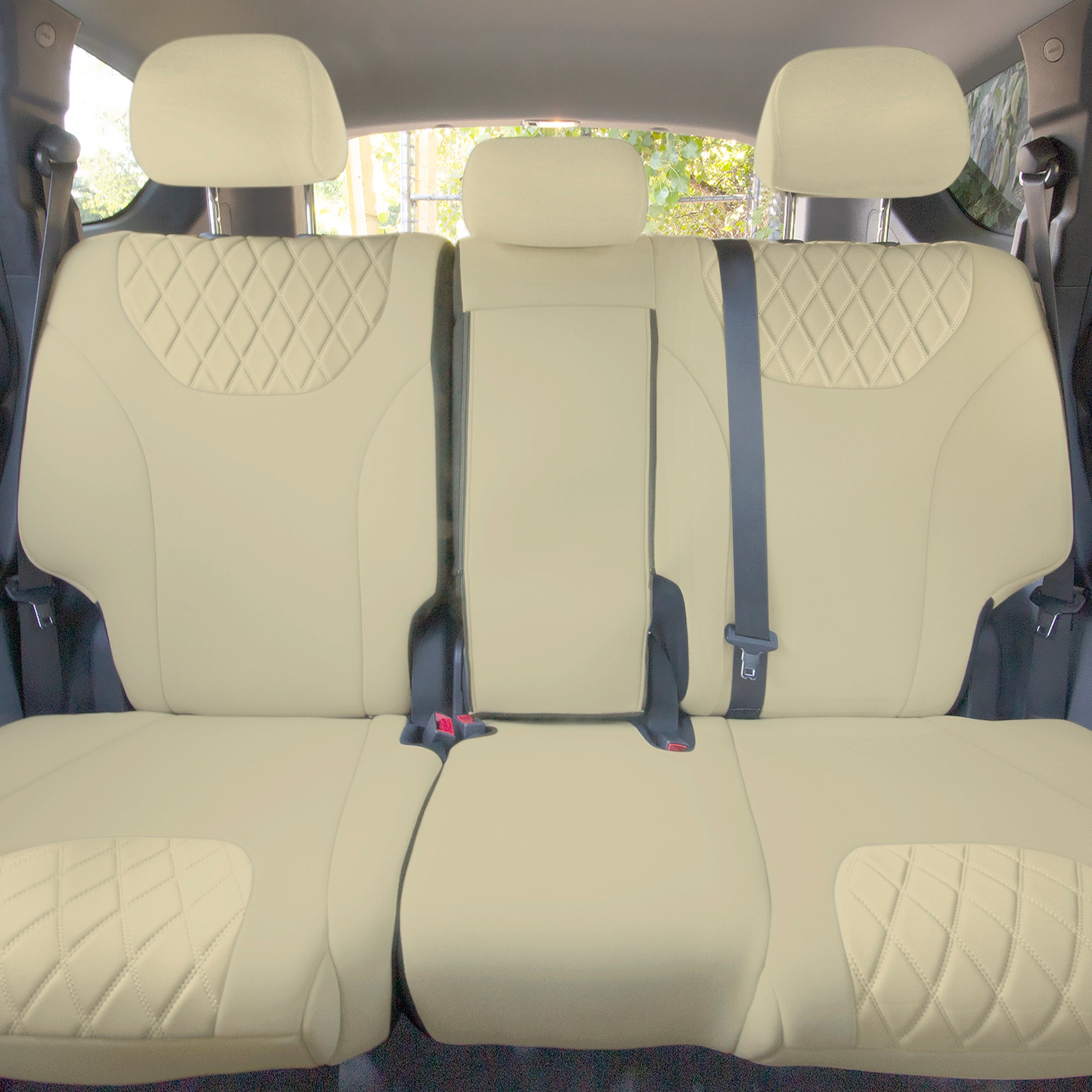 Hyundai Santa Fe 2019 - 2023- Full Set Seat Covers - Solid Beige Ultraflex Neoprene